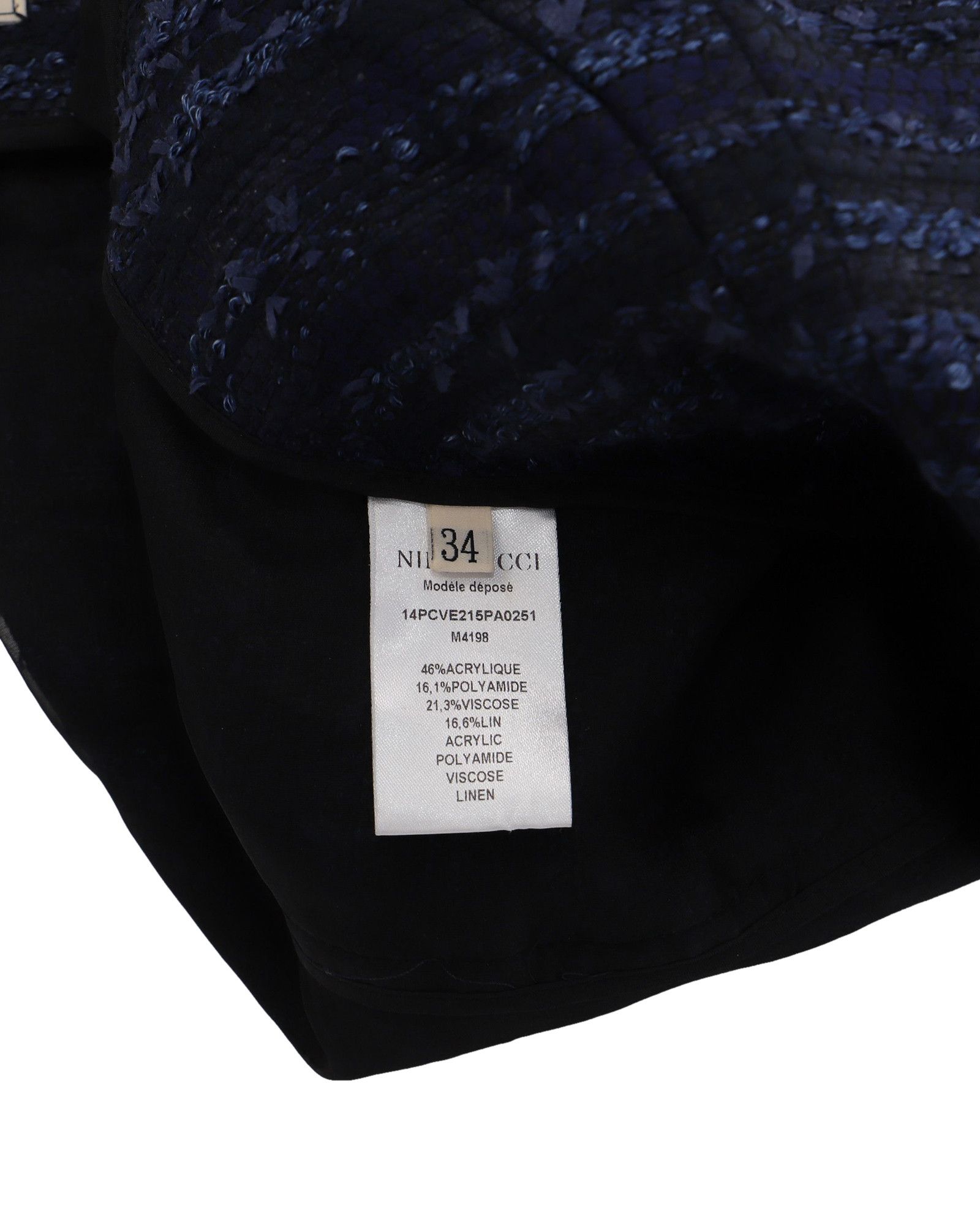 Nina Ricci Nina Ricci Front-Zip Jacket in Navy Blue Acrylic Tweed Size XS / US 0-2 / IT 36-38 - 4 Thumbnail