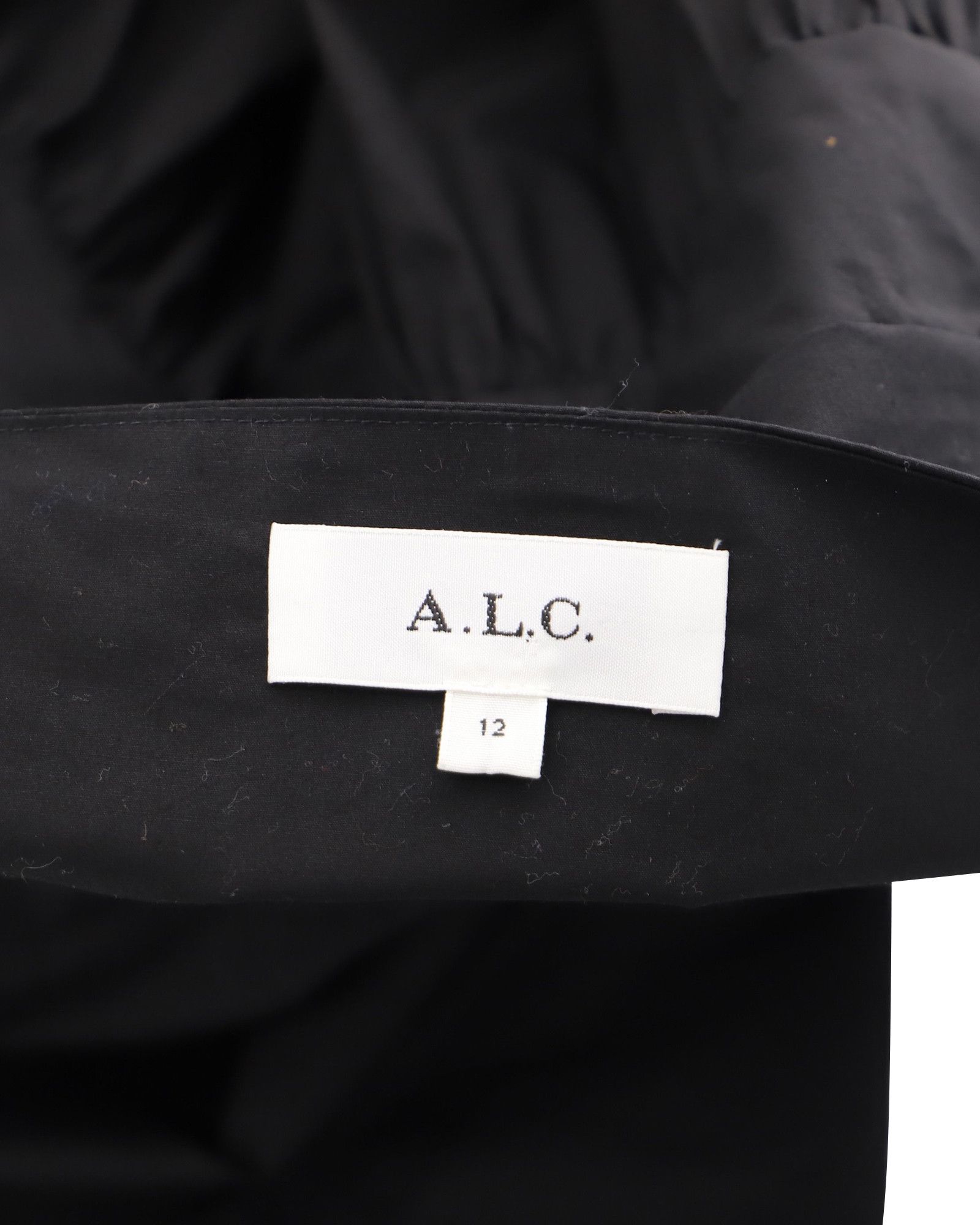 A.L.C. ALC Dani Tie Front Dress in Black Cotton Size S / US 4 / IT 40 - 4 Thumbnail