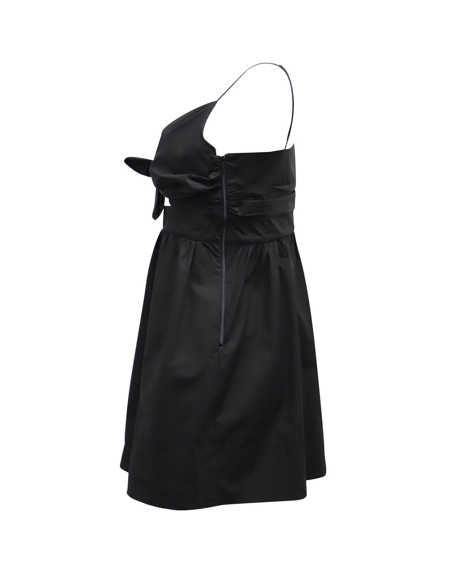 A.L.C. ALC Dani Tie Front Dress in Black Cotton Size S / US 4 / IT 40 - 2 Thumbnail