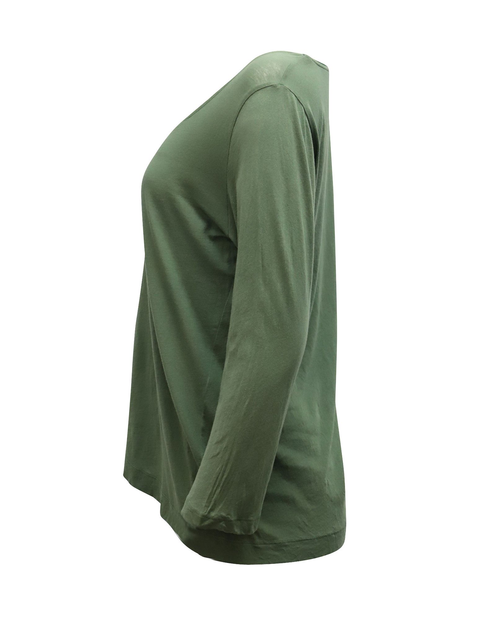 Dries Van Noten Dries Van Noten Long Sleeve Top in Green Cotton Size XS / US 0-2 / IT 36-38 - 2 Thumbnail