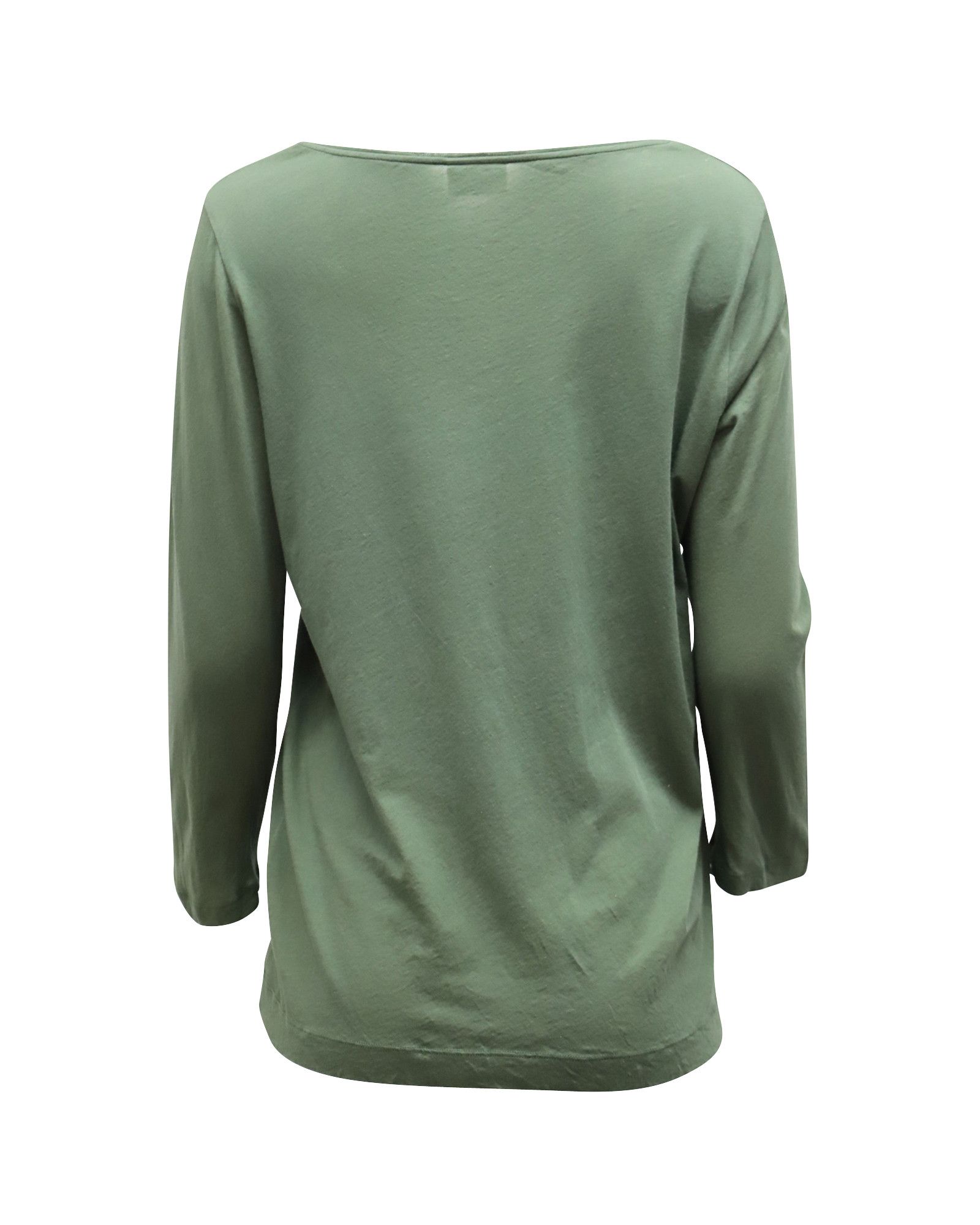 Dries Van Noten Dries Van Noten Long Sleeve Top in Green Cotton Size XS / US 0-2 / IT 36-38 - 3 Thumbnail