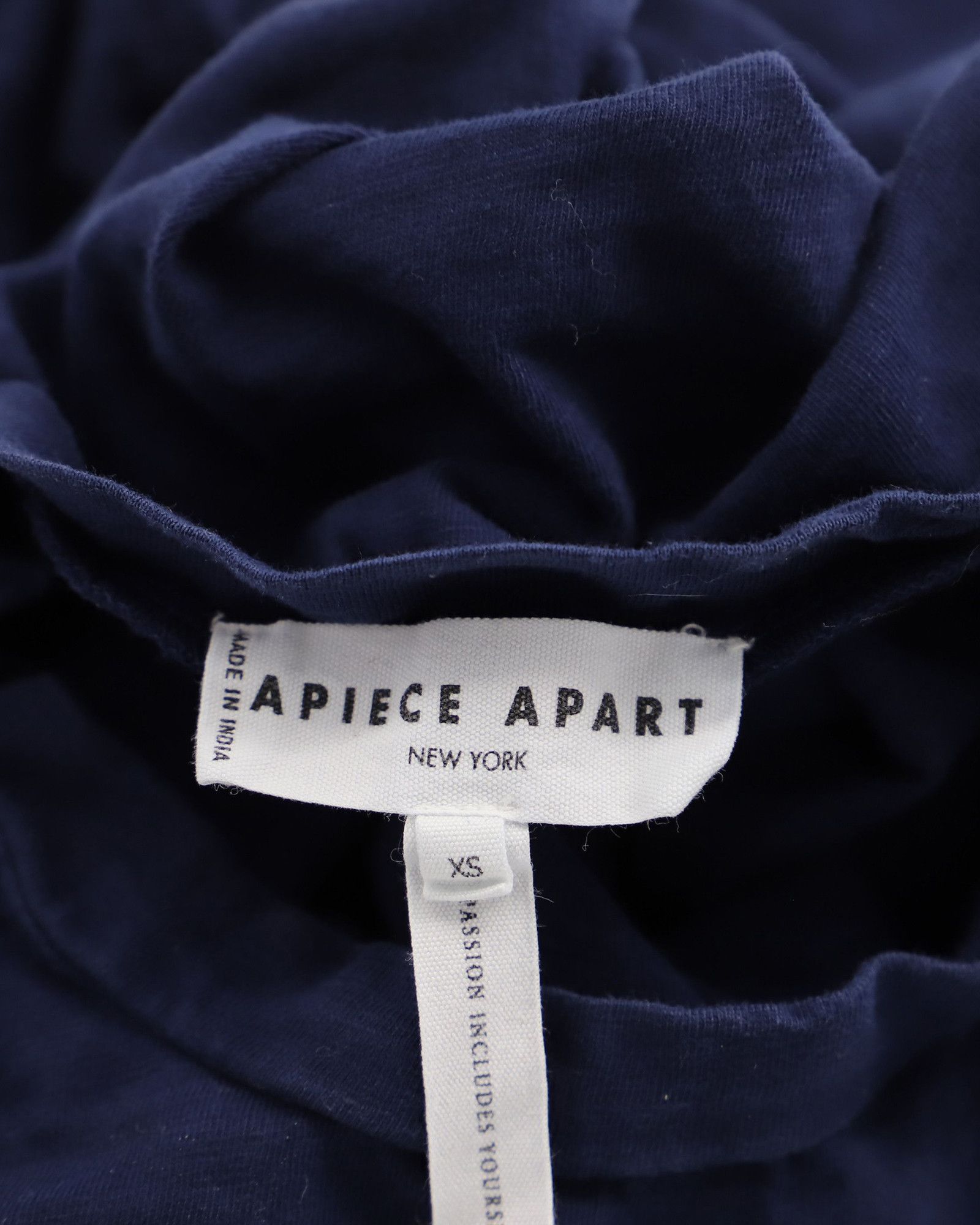 Apiece Apart Apiece Apart Vida Gathered Blouse in Navy Blue Cotton Size XS / US 0-2 / IT 36-38 - 4 Thumbnail