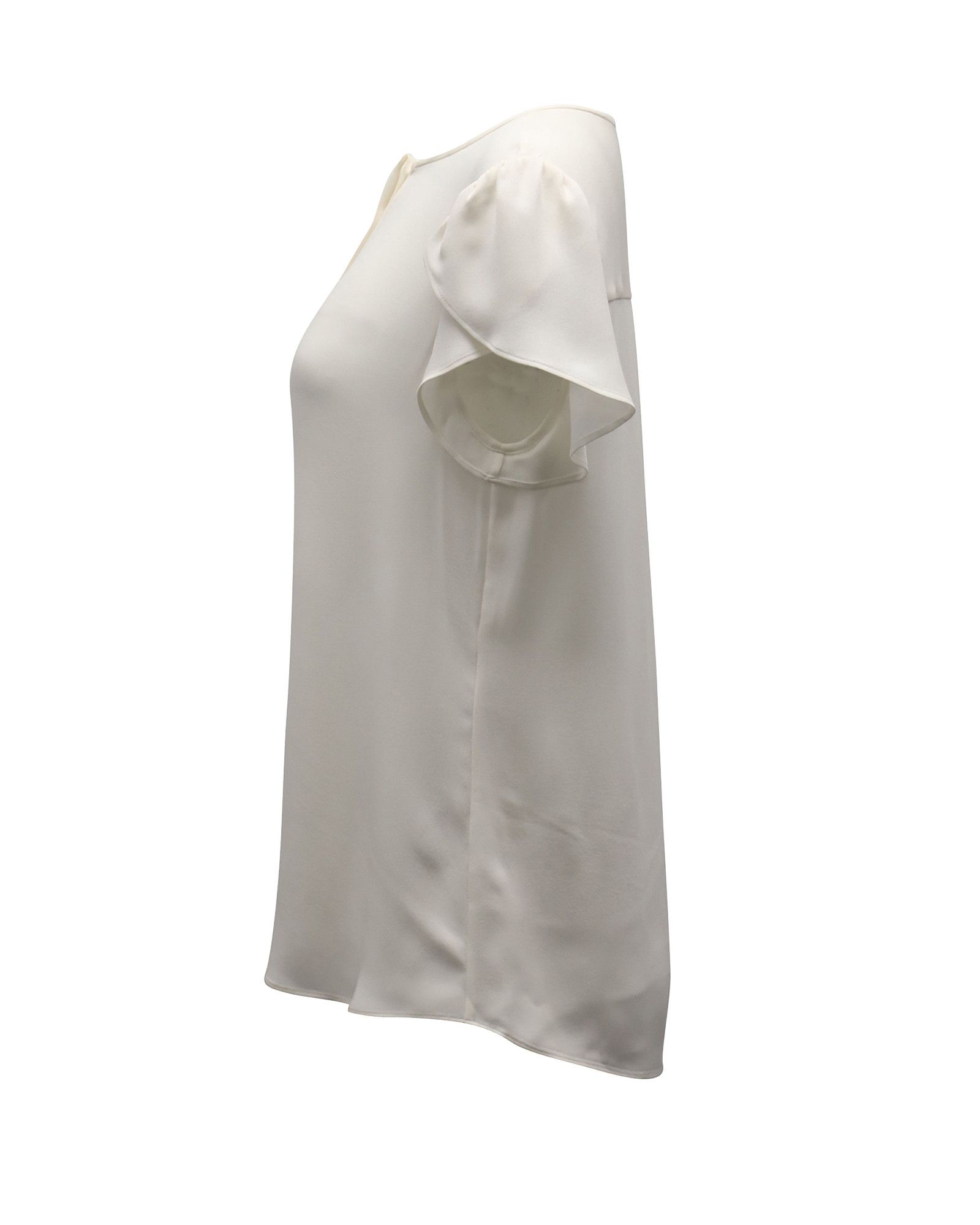 Diane von Furstenberg Diane von Furstenberg Crepe Shirt in Ivory Silk Size XXS / US 00 / IT 34 - 2 Thumbnail