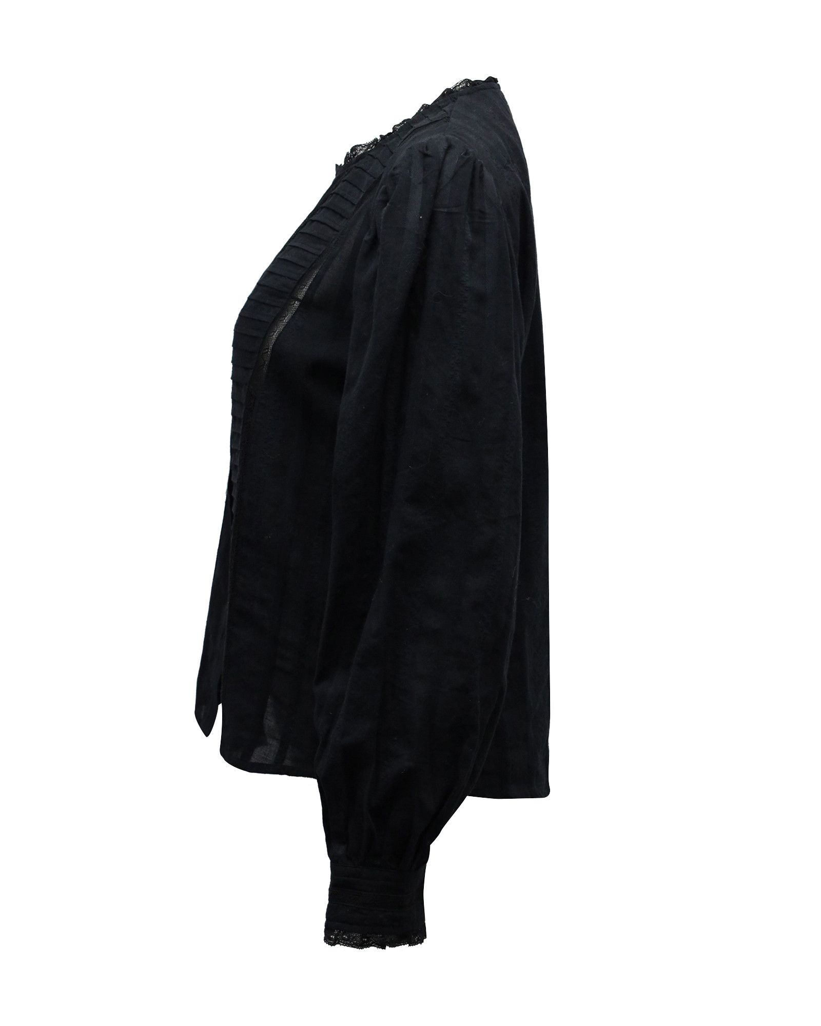 Isabel Marant Etoile Isabel Marant Etoile Button Front Blouse in Black Cotton Size XS / US 0-2 / IT 36-38 - 2 Thumbnail