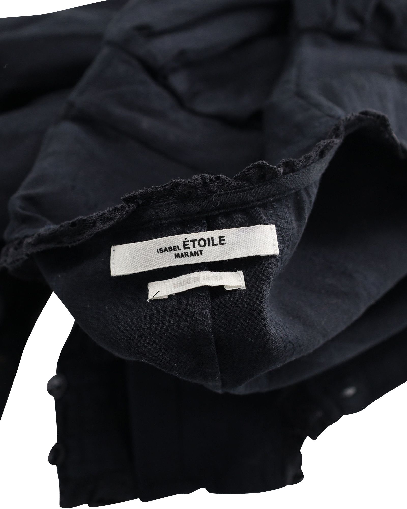 Isabel Marant Etoile Isabel Marant Etoile Button Front Blouse in Black Cotton Size XS / US 0-2 / IT 36-38 - 4 Thumbnail