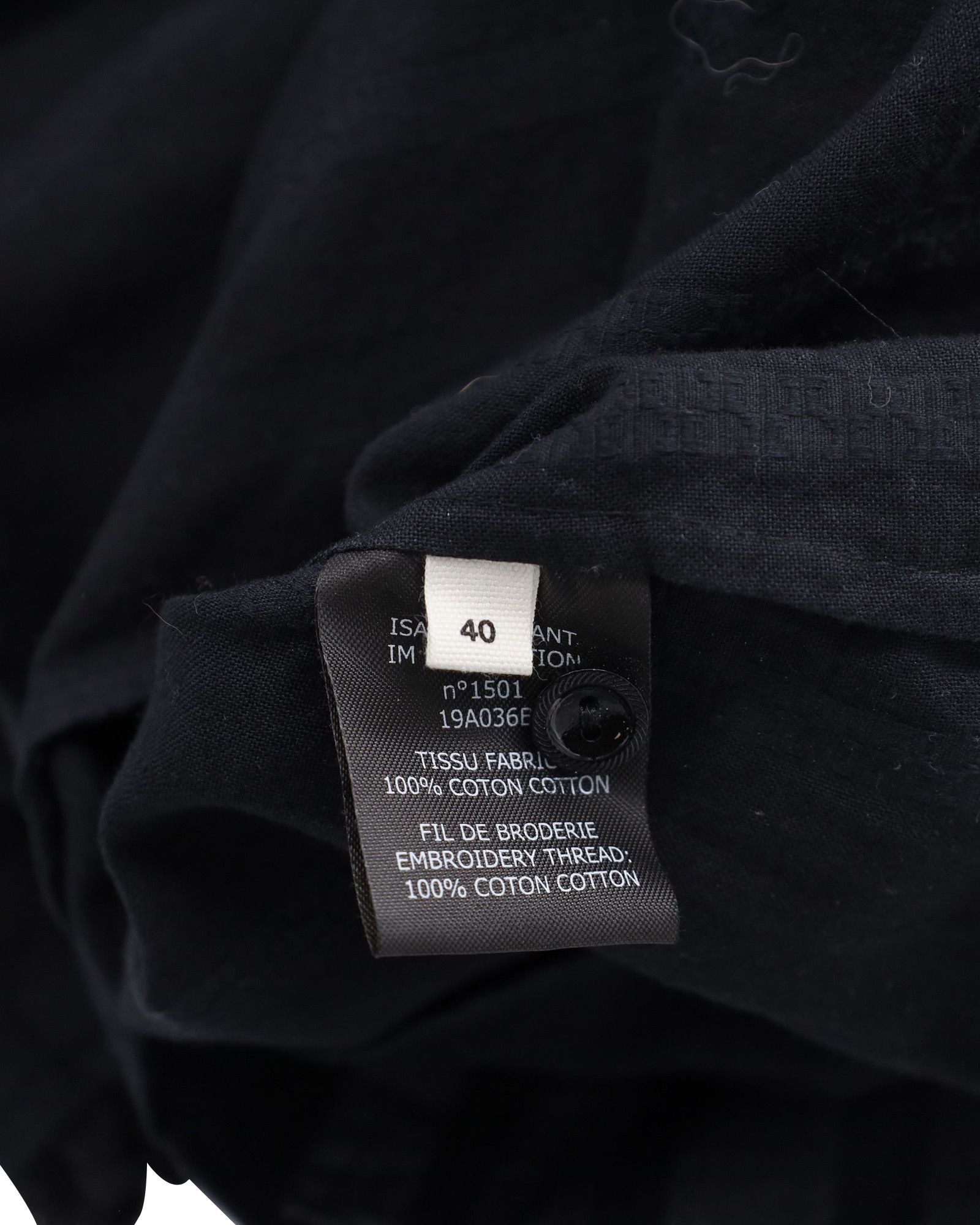 Isabel Marant Etoile Isabel Marant Etoile Button Front Blouse in Black Cotton Size XS / US 0-2 / IT 36-38 - 5 Thumbnail