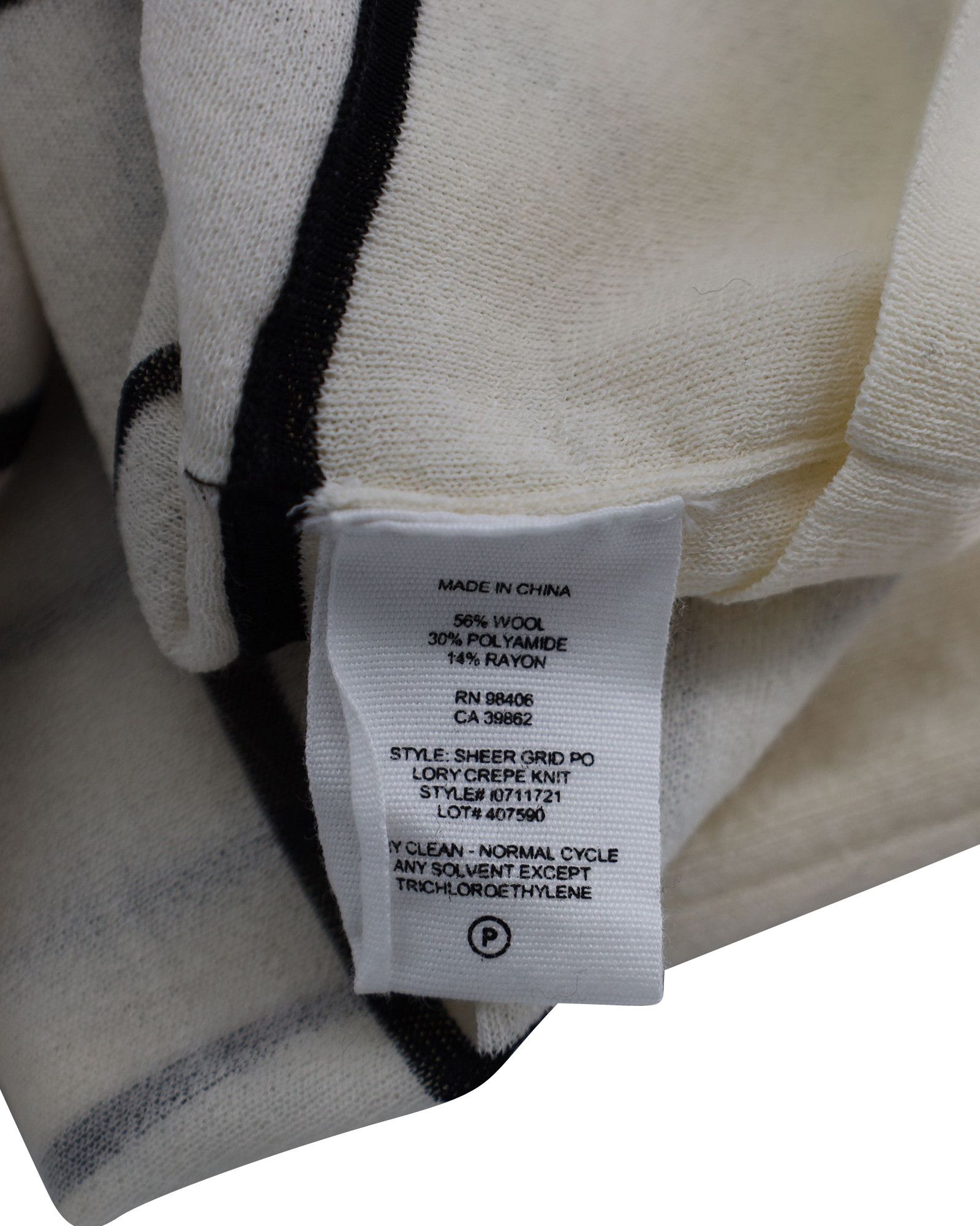 Theory Theory Grid Print Sweater in Eggshell White Wool Blend Size XL / US 12-14 / IT 48-50 - 6 Thumbnail