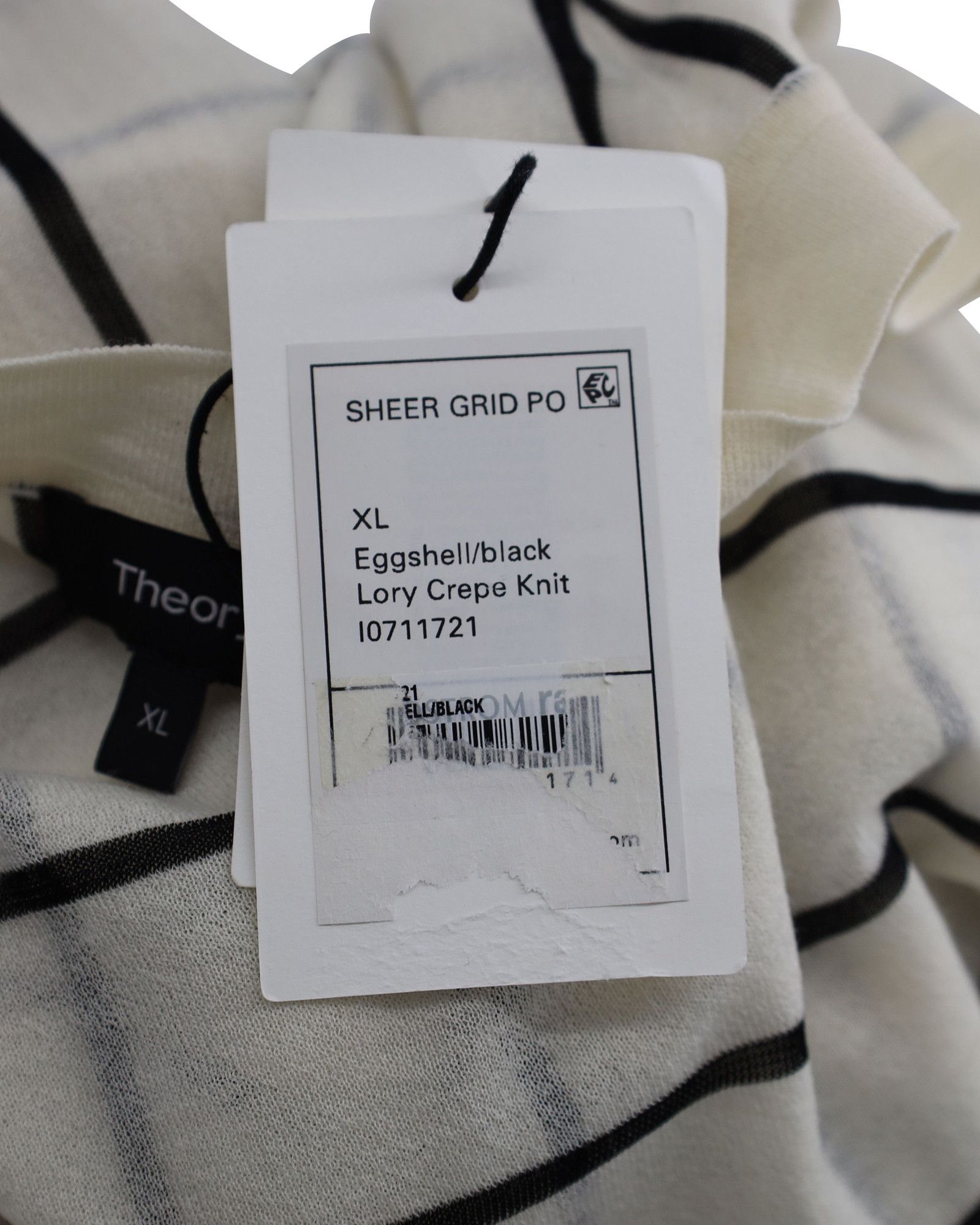 Theory Theory Grid Print Sweater in Eggshell White Wool Blend Size XL / US 12-14 / IT 48-50 - 5 Thumbnail