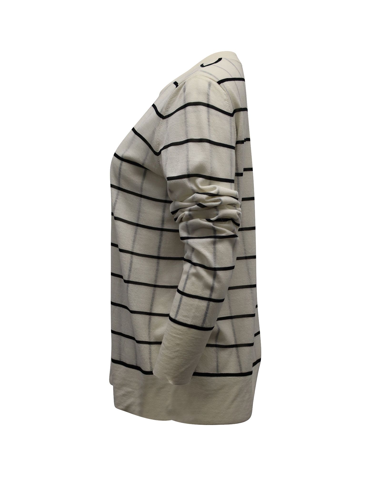 Theory Theory Grid Print Sweater in Eggshell White Wool Blend Size XL / US 12-14 / IT 48-50 - 2 Thumbnail
