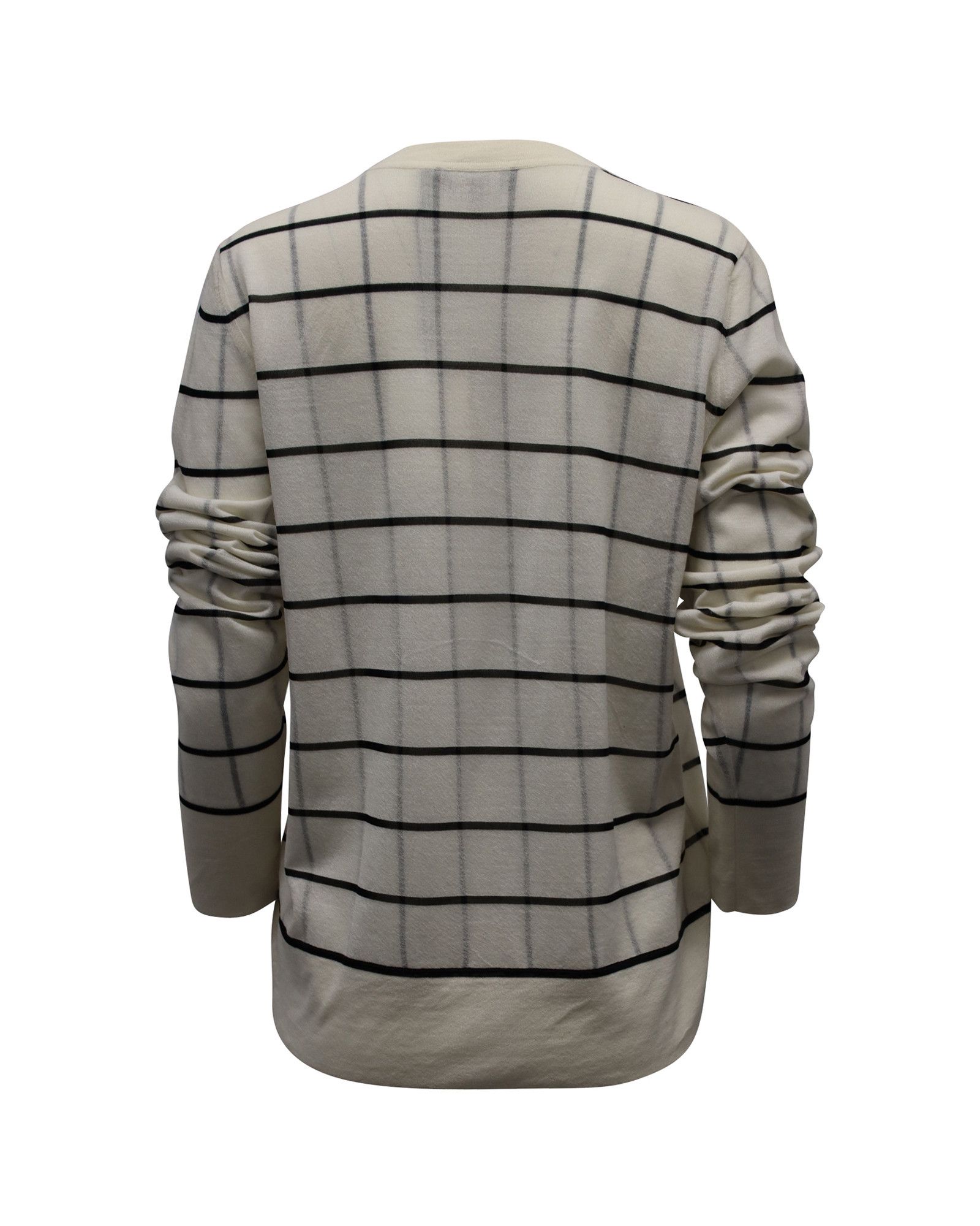 Theory Theory Grid Print Sweater in Eggshell White Wool Blend Size XL / US 12-14 / IT 48-50 - 3 Thumbnail