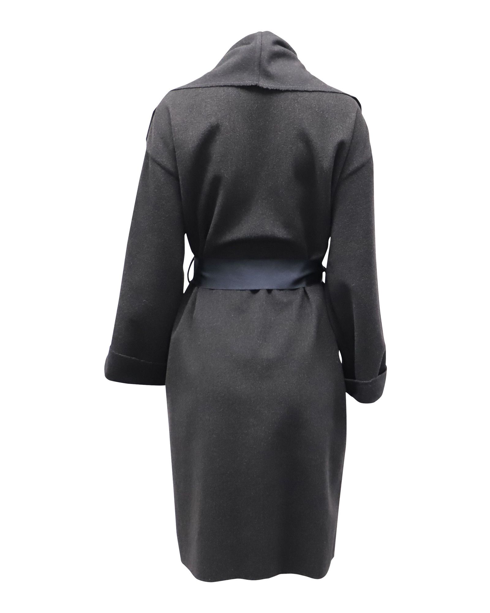 Lanvin Lanvin Shawl Long Coat in Black Wool Size M / US 6-8 / IT 42-44 - 3 Thumbnail