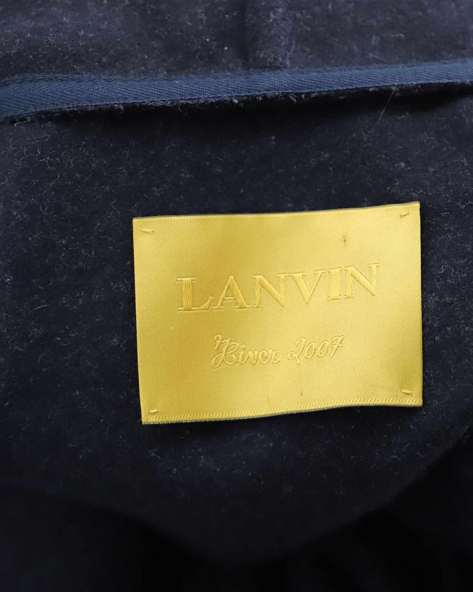 Lanvin Lanvin Shawl Long Coat in Black Wool Size M / US 6-8 / IT 42-44 - 4 Thumbnail
