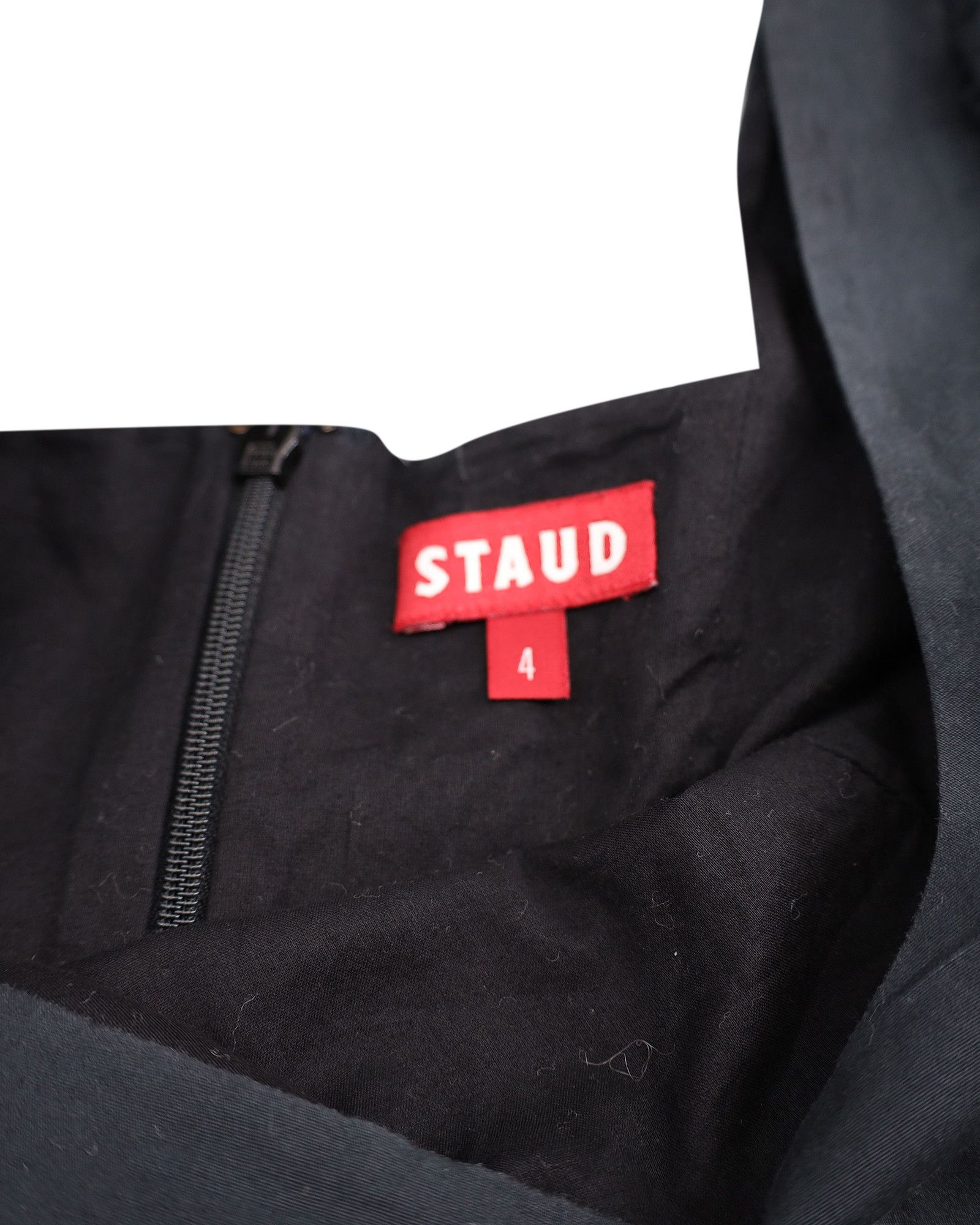 Staud Staud Puff Sleeve Fit and Flare Dress in Black Cotton Size XS / US 0-2 / IT 36-38 - 4 Thumbnail