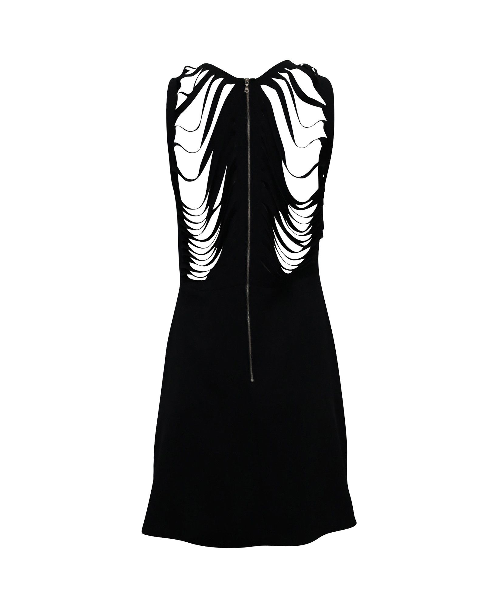 Sandro Sandro Paris Cut-Out Back Mini Dress in Black Polyester Size S / US 4 / IT 40 - 3 Thumbnail