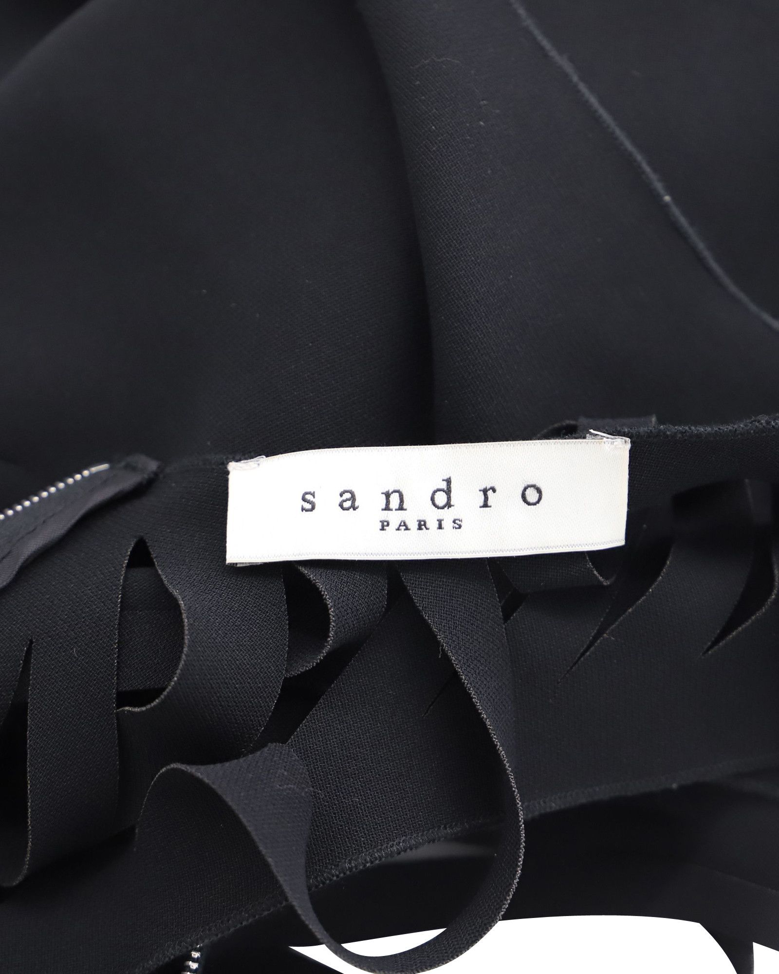 Sandro Sandro Paris Cut-Out Back Mini Dress in Black Polyester Size S / US 4 / IT 40 - 4 Thumbnail