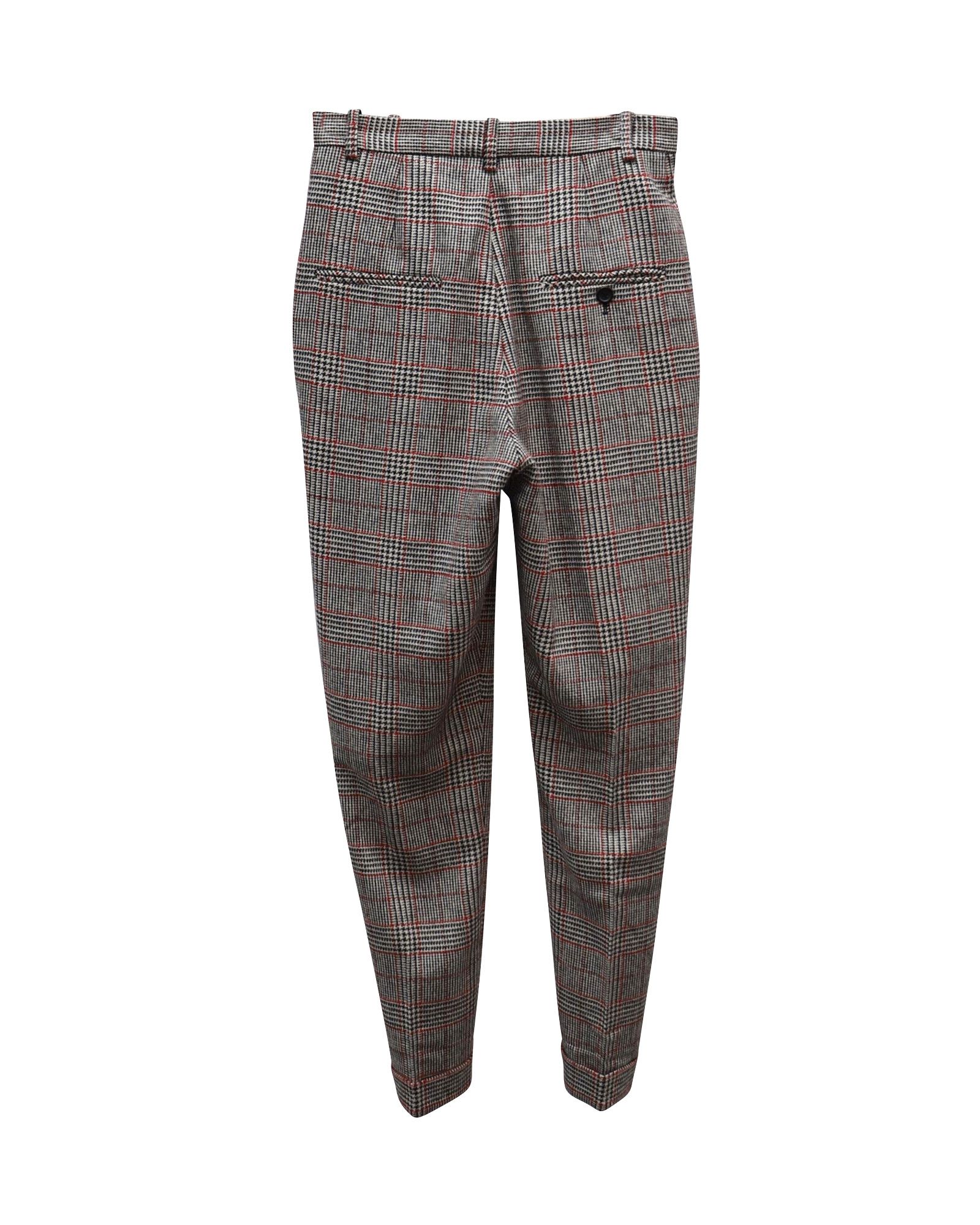 Isabel Marant Isabel Marant High Rise Checked Pants in Beige Polyester Size 25" / US 0 / IT 36 - 2 Thumbnail
