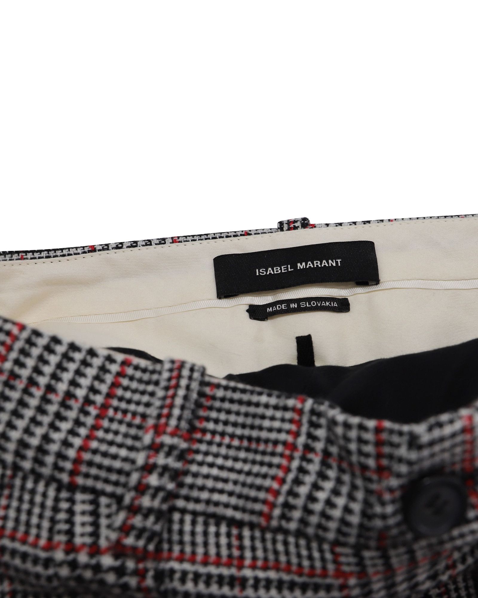 Isabel Marant Isabel Marant High Rise Checked Pants in Beige Polyester Size 25" / US 0 / IT 36 - 3 Thumbnail