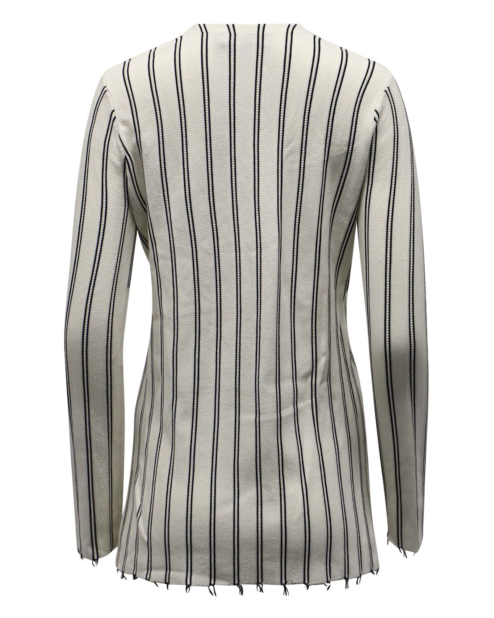 Theory Theory V-neck Stripe Blouse in White Cream Viscose Size XS / US 0-2 / IT 36-38 - 3 Thumbnail