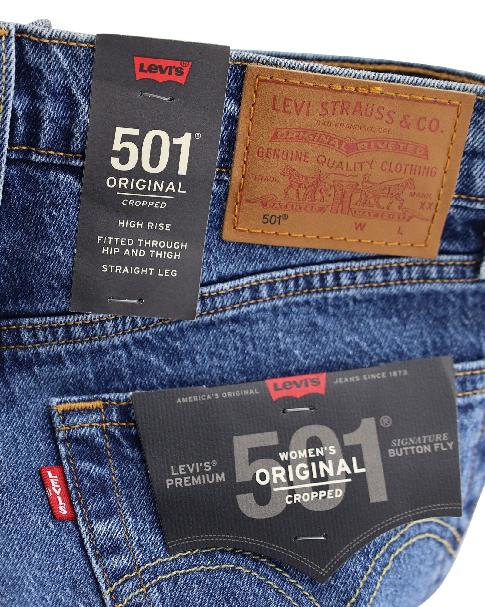 Levi's Levi's 501 Original Distressed Cropped Dark Wash Jeans in Bl Size 25" / US 0 / IT 36 - 5 Thumbnail