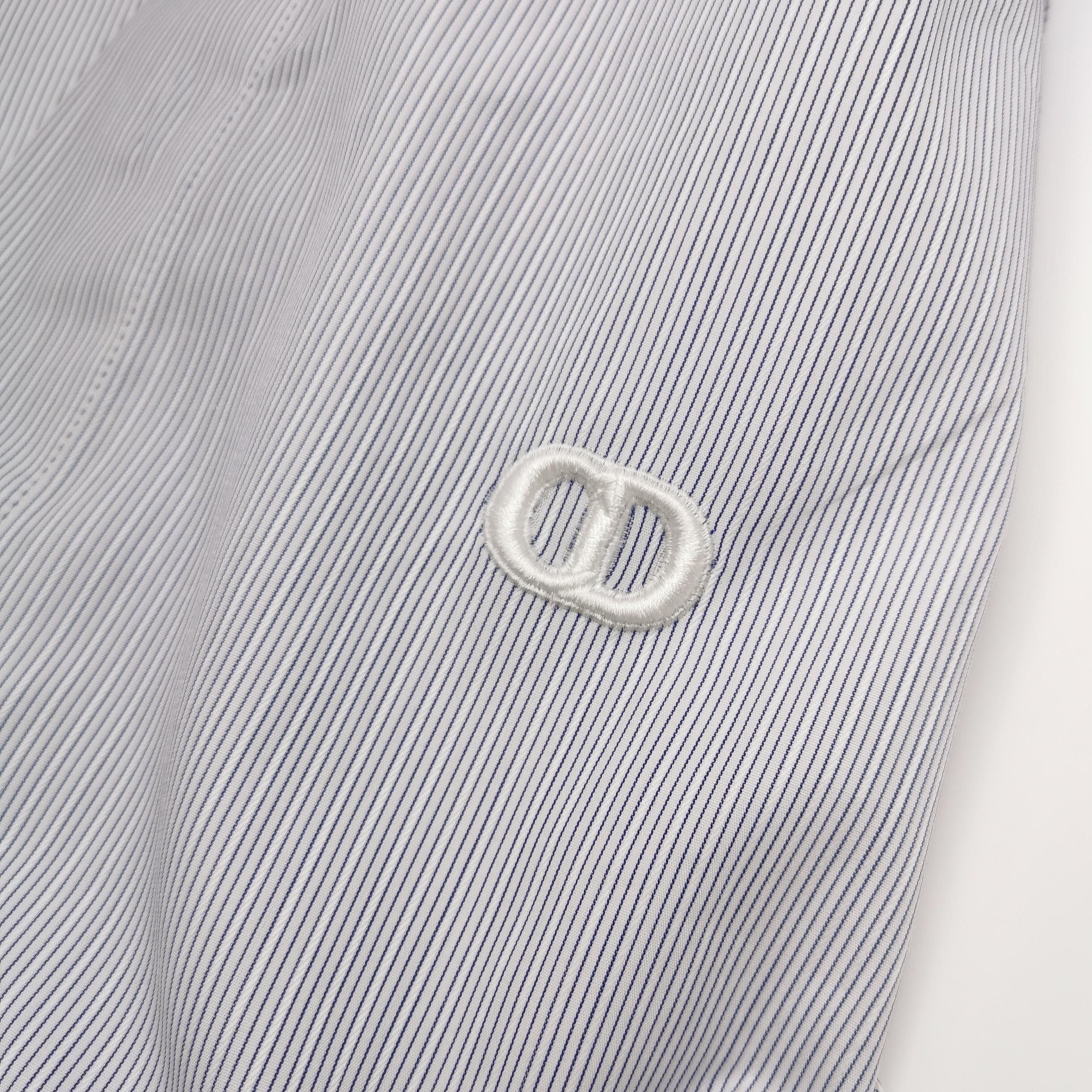 Dior Dior Striped CD Logo Short Sleeve Shirt 37 Size US S / EU 44-46 / 1 - 3 Thumbnail