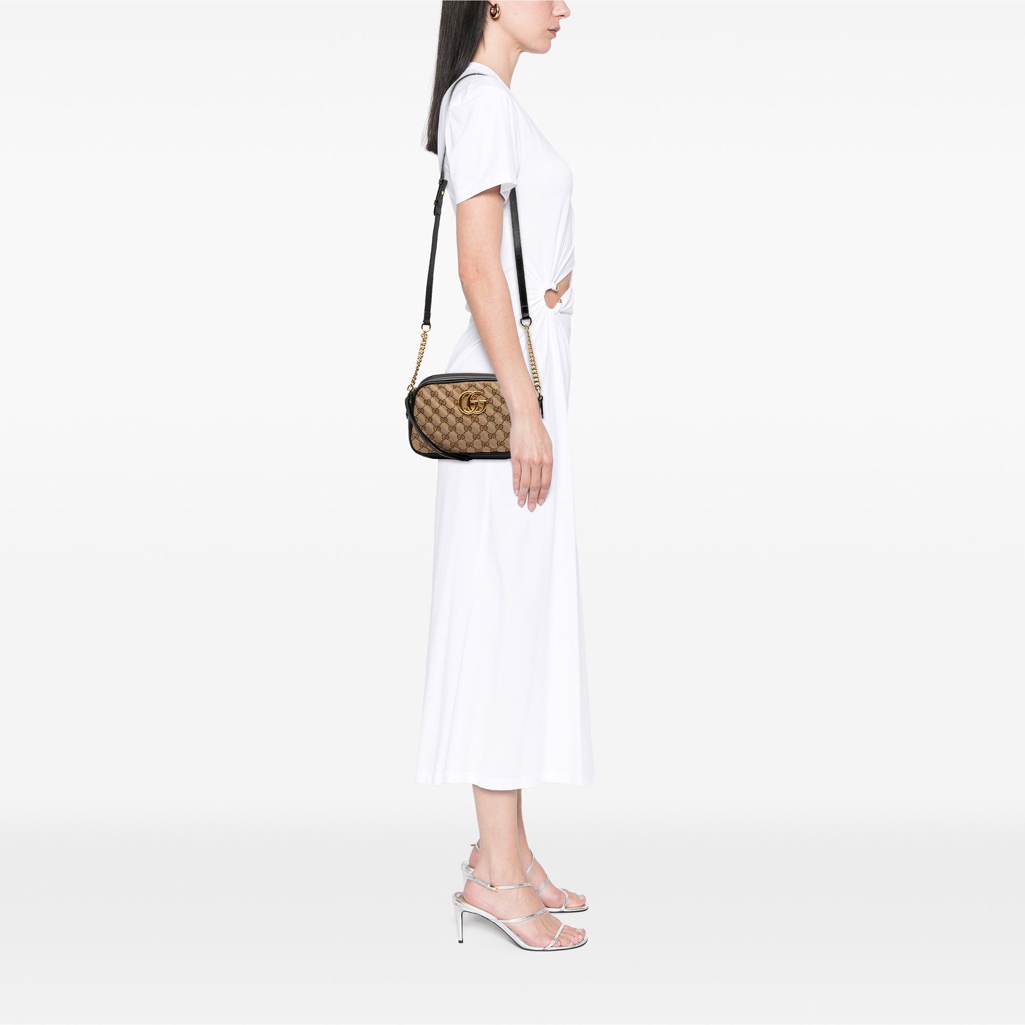Gucci Small GG Marmont Matelasse GG Canvas and Leather Crossbody Size ONE SIZE - 7 Thumbnail