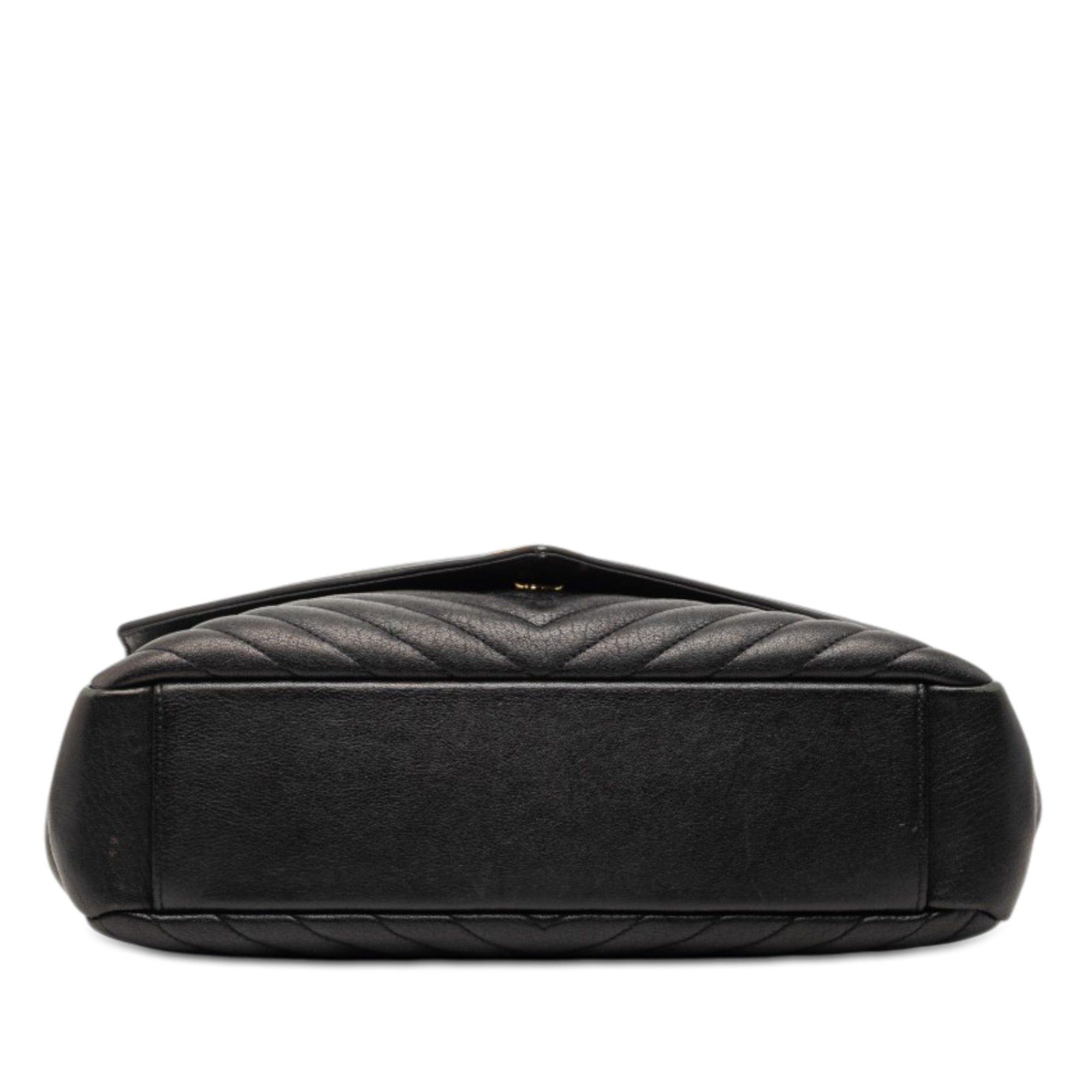 Saint Laurent Paris Large Chevron Sheepskin Monogram College Satchel Size ONE SIZE - 3 Thumbnail