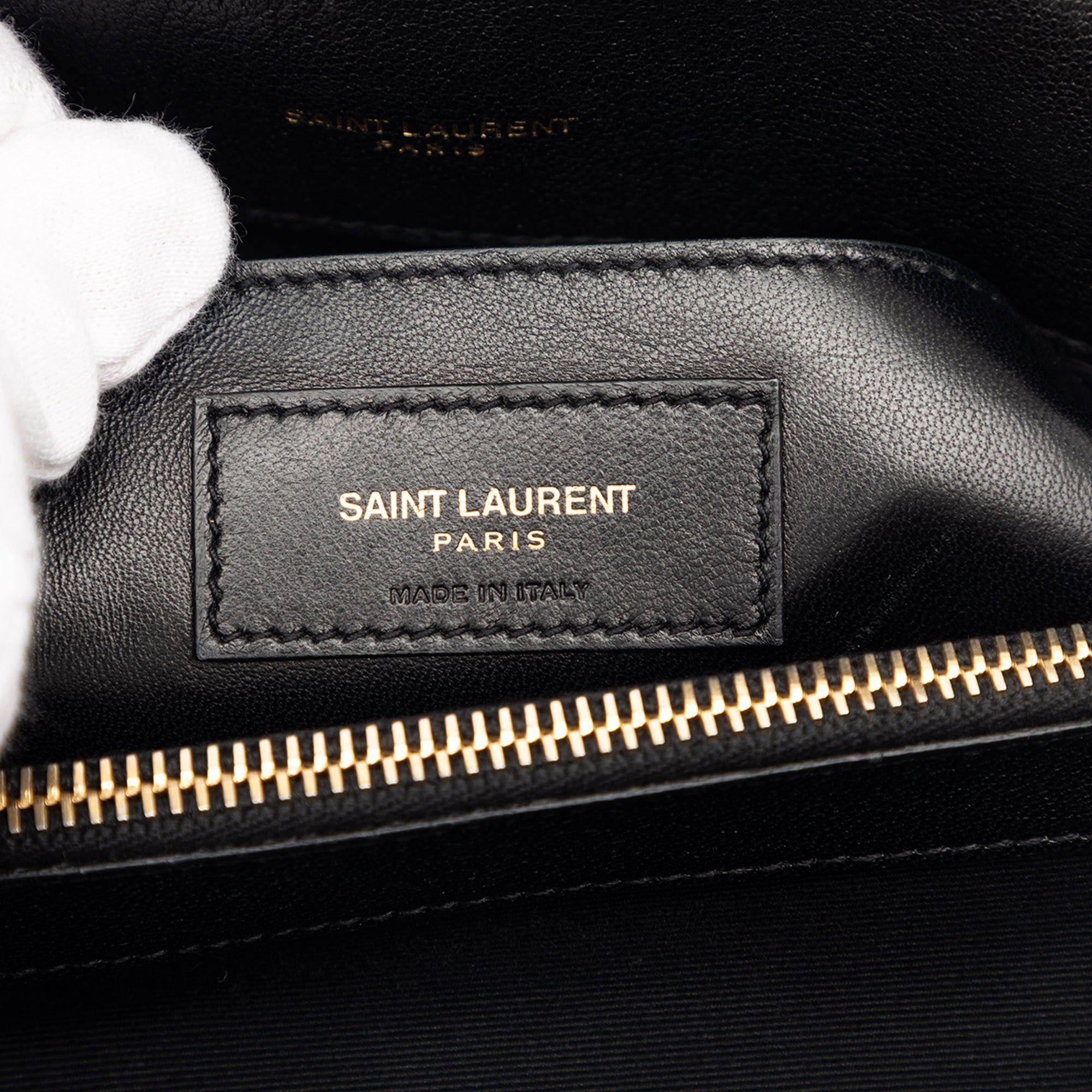 Saint Laurent Paris Large Chevron Sheepskin Monogram College Satchel Size ONE SIZE - 5 Thumbnail
