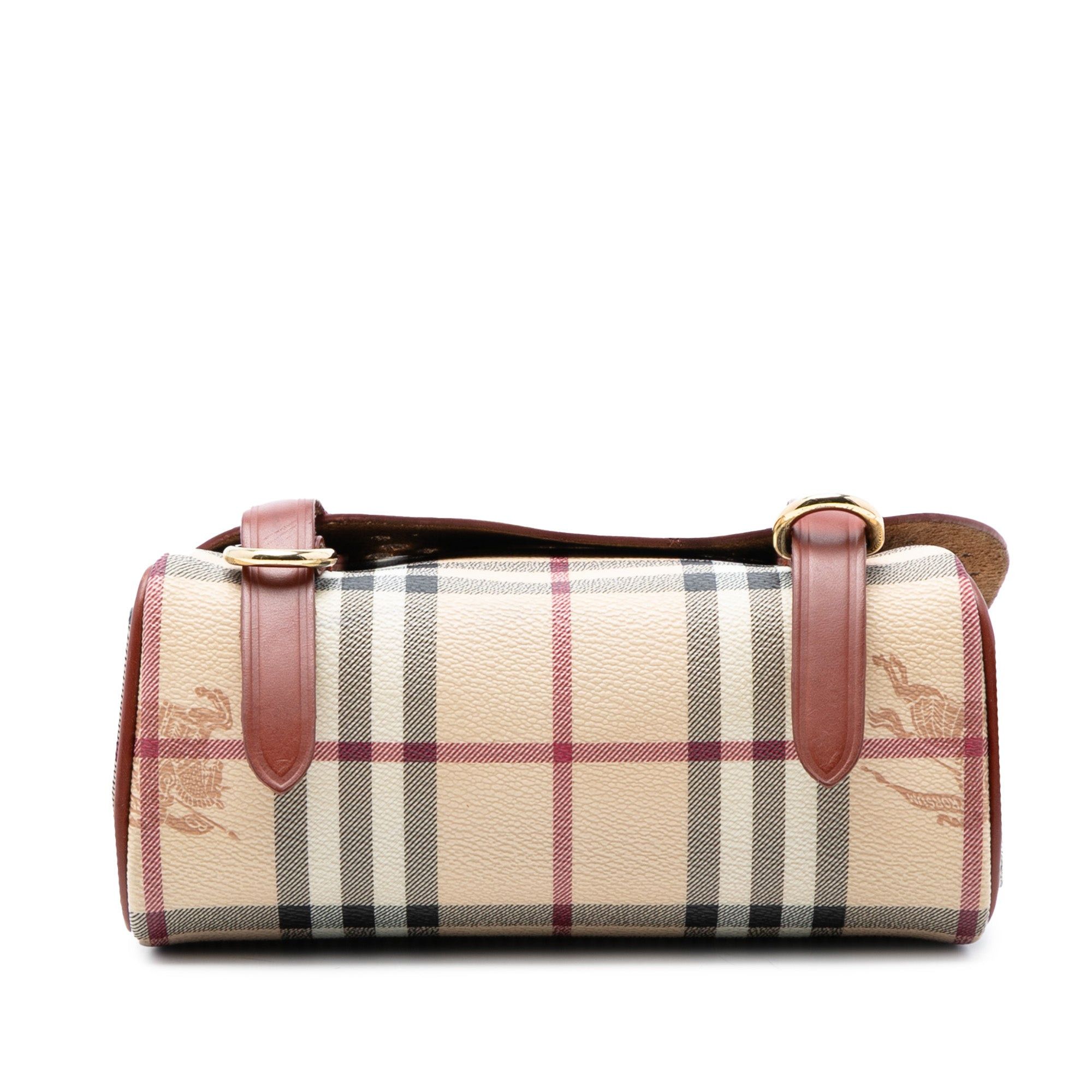Burberry Baby Haymarket Check Coated Canvas and Perforated Leather Bridle Crossbody Size ONE SIZE - 3 Thumbnail
