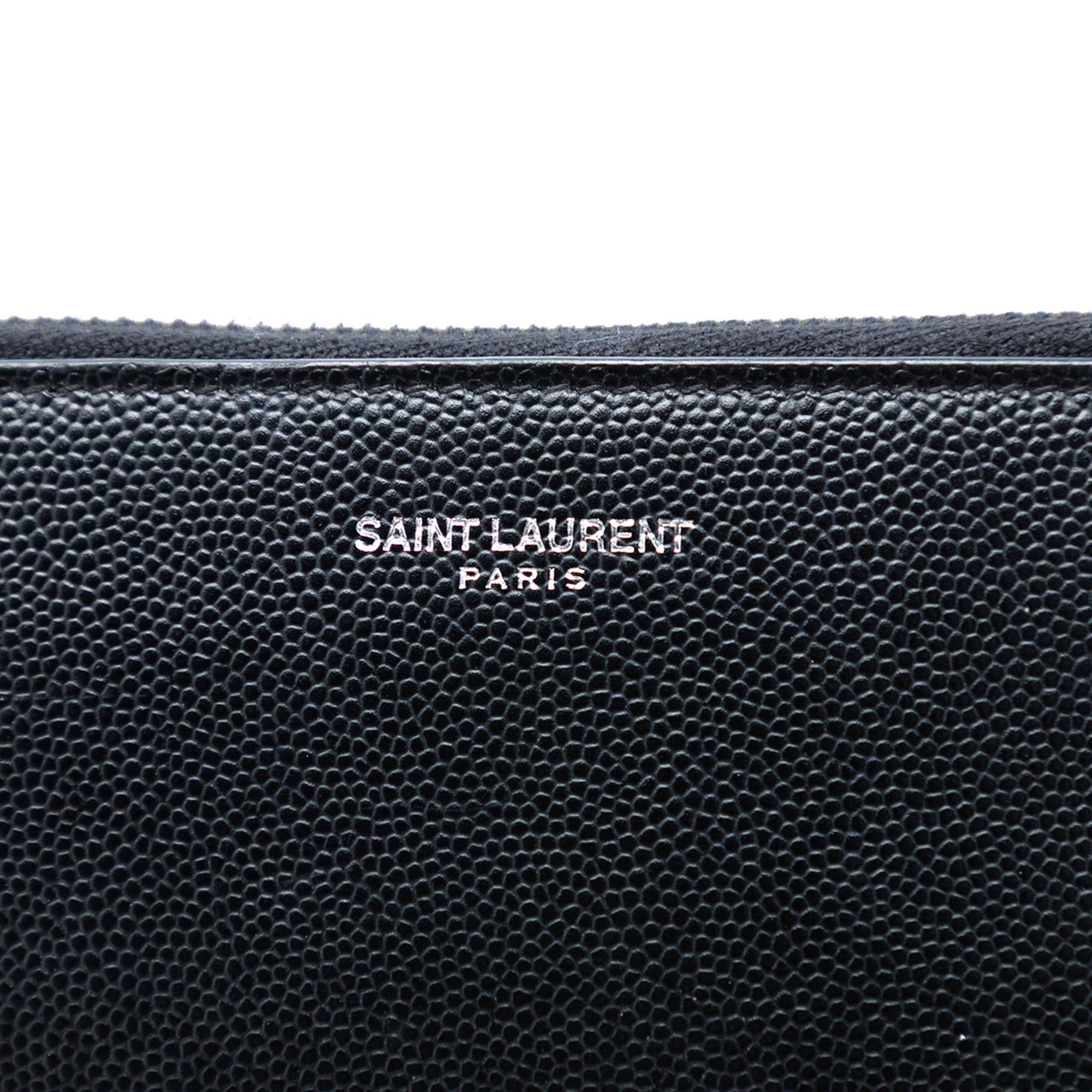 Saint Laurent Paris Grained Leather Zip Clutch Size ONE SIZE - 5 Thumbnail