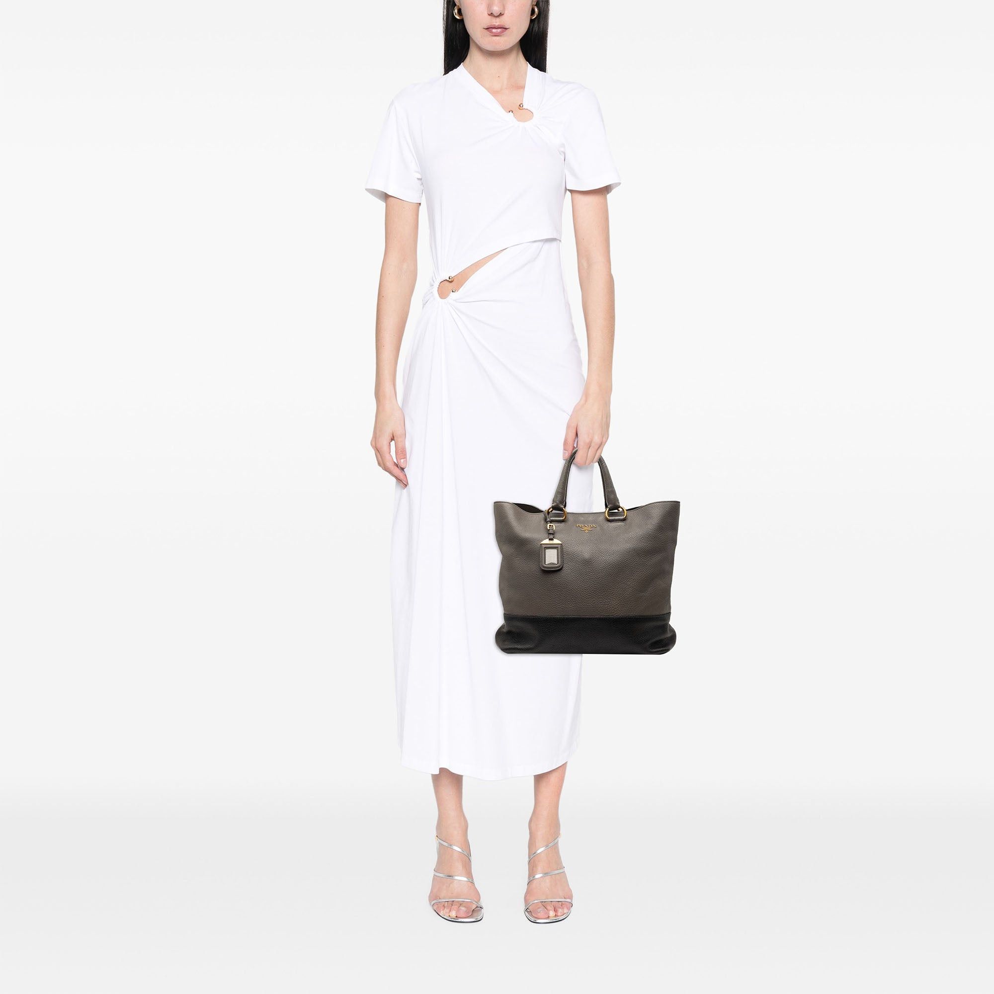 Prada Bicolor Vitello Daino Open Convertible Tote Size ONE SIZE - 6 Thumbnail