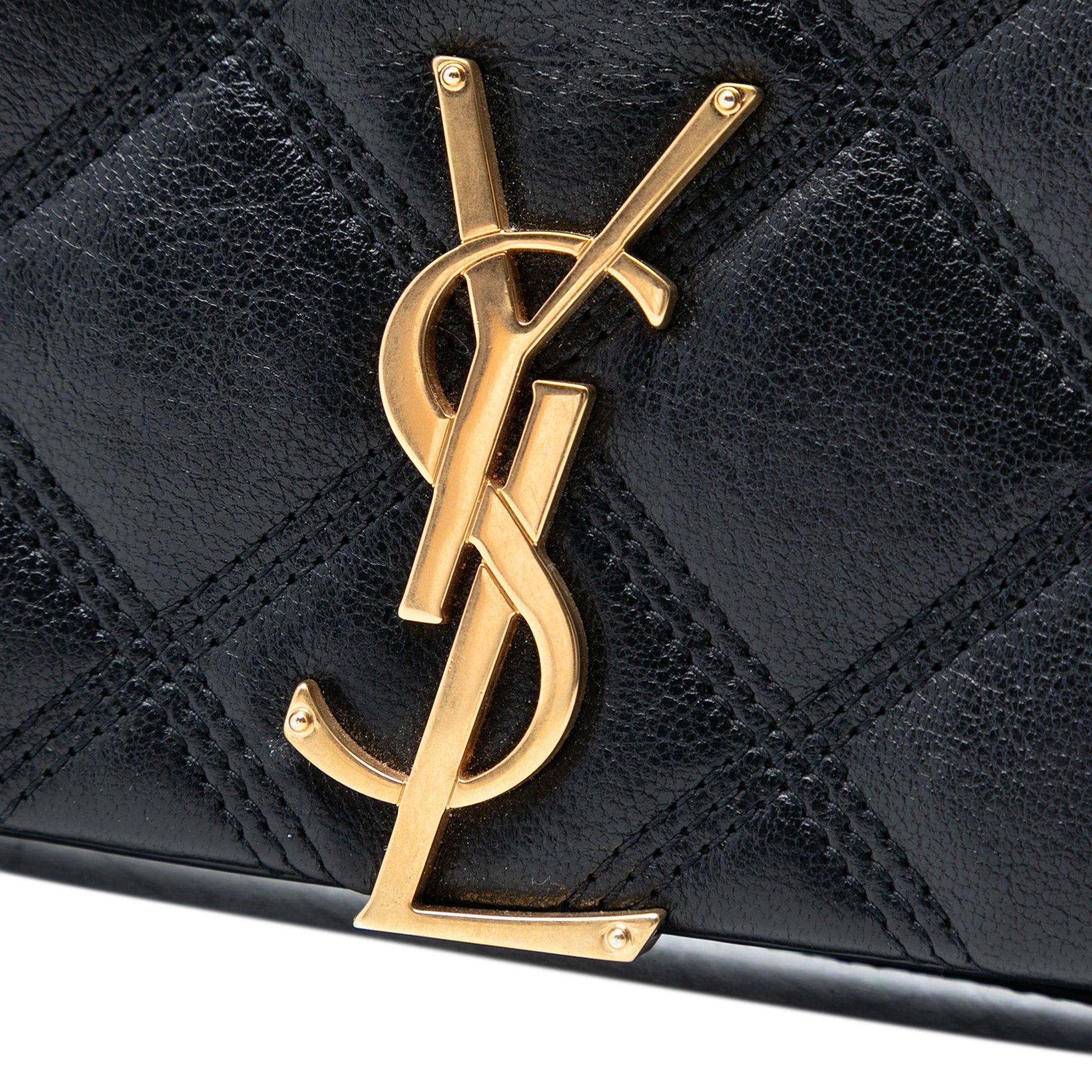 Saint Laurent Paris Quilted Diamond Lambskin Becky Wallet on Chain Size ONE SIZE - 6 Thumbnail
