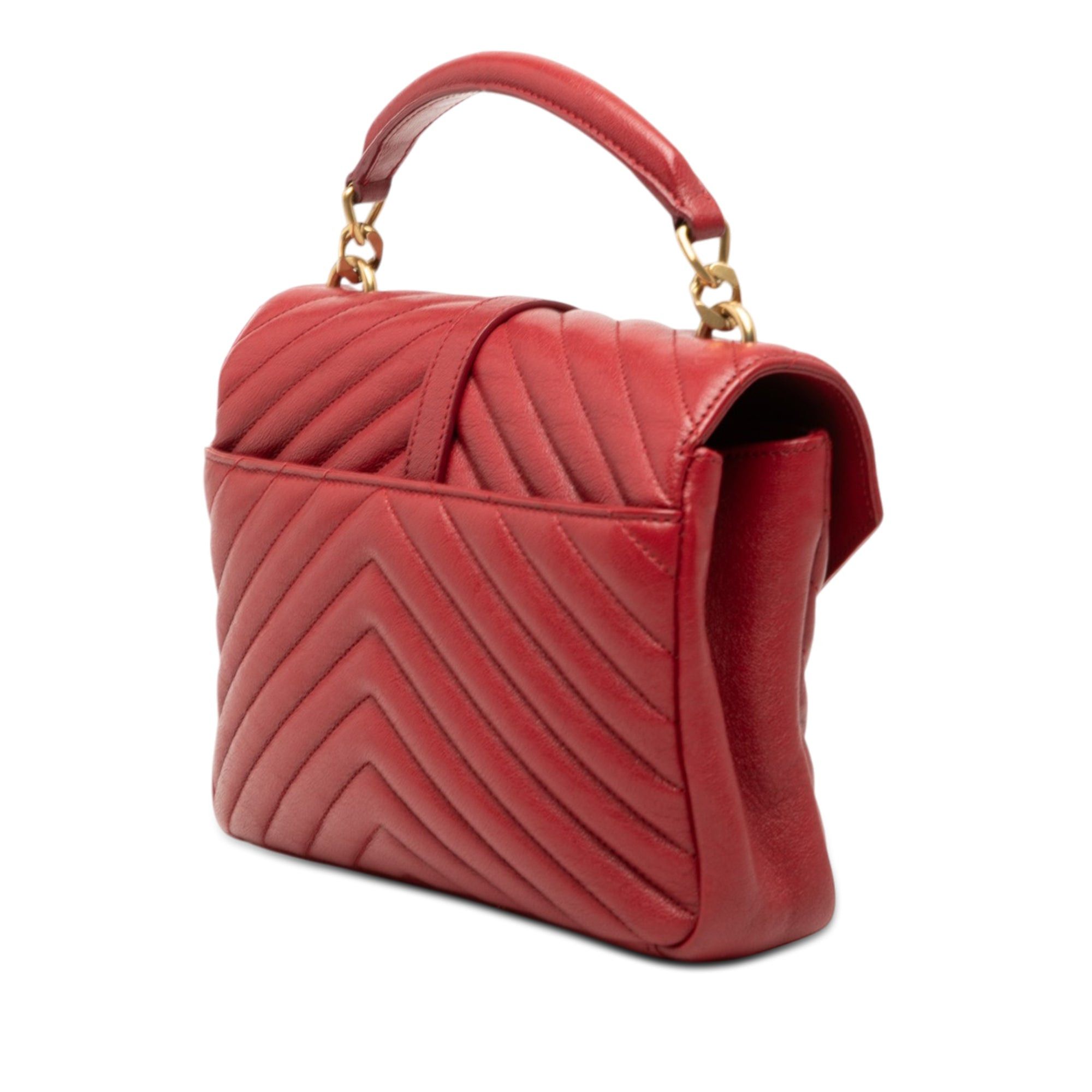 Saint Laurent Paris Medium Chevron Sheepskin Monogram College Satchel Size ONE SIZE - 2 Thumbnail
