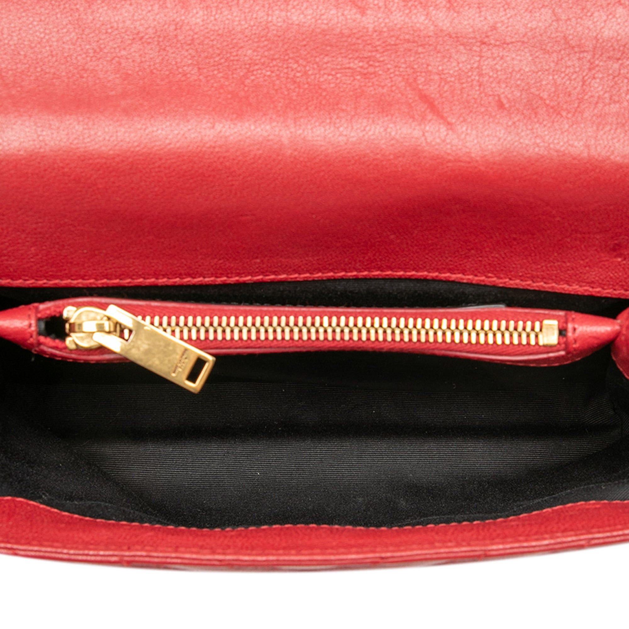 Saint Laurent Paris Medium Chevron Sheepskin Monogram College Satchel Size ONE SIZE - 4 Thumbnail