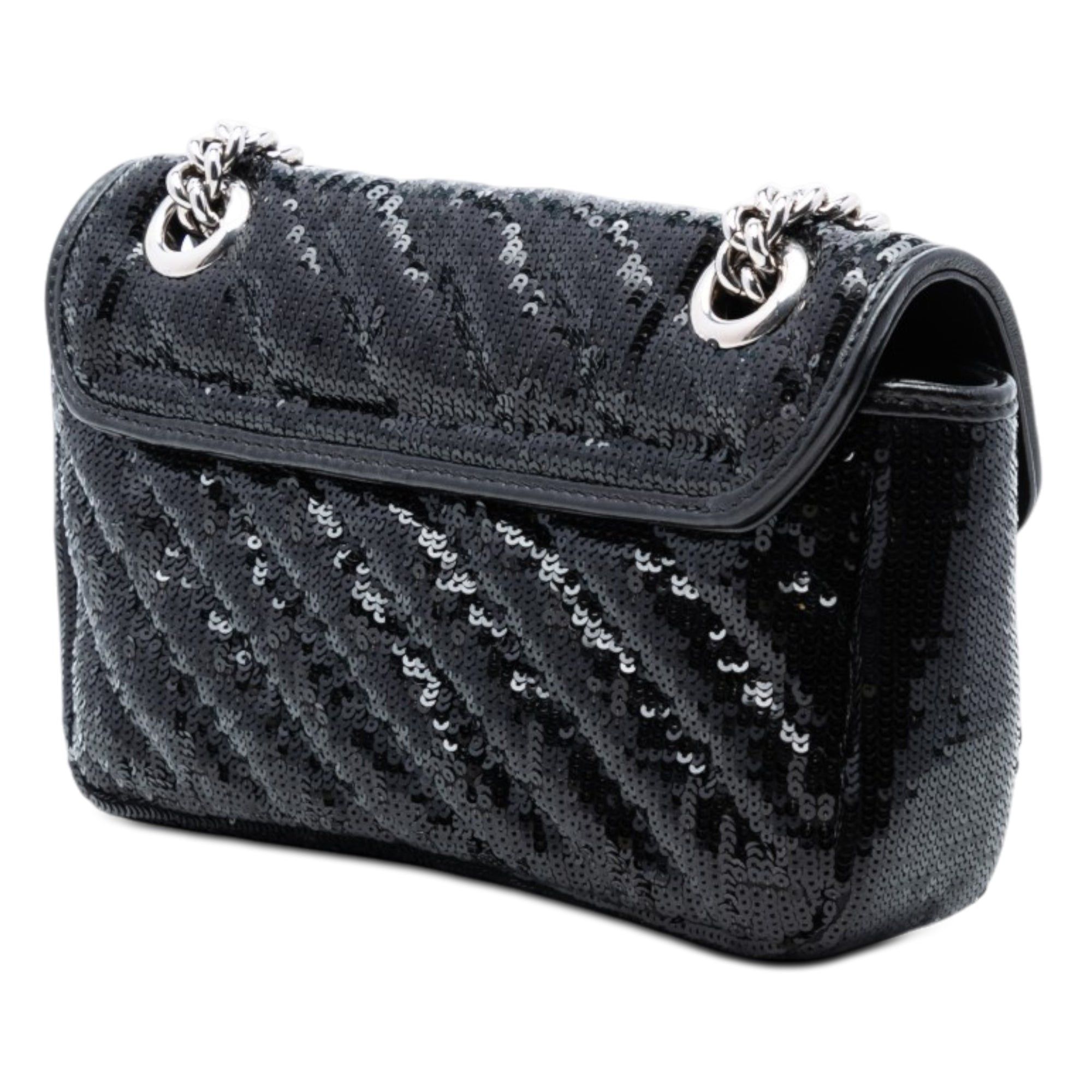 Gucci Small GG Marmont Matelasse Diagonal Sequin and Leather Torchon Shoulder Bag Size ONE SIZE - 2 Thumbnail
