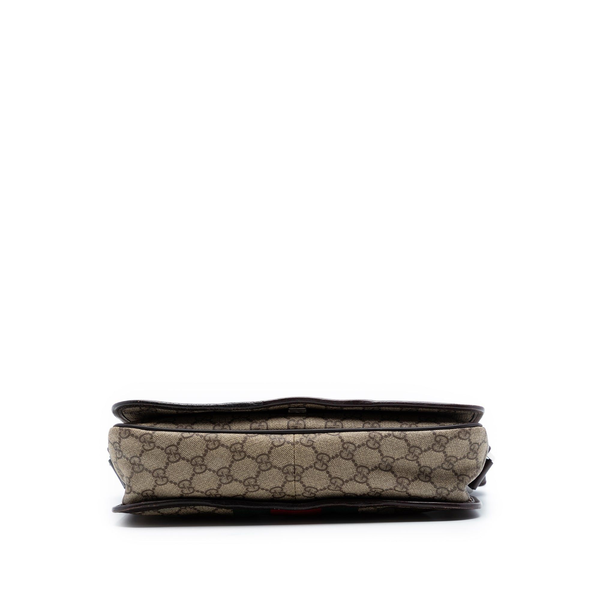 Gucci Medium GG Supreme Web Flap Messenger Bag Size ONE SIZE - 3 Thumbnail