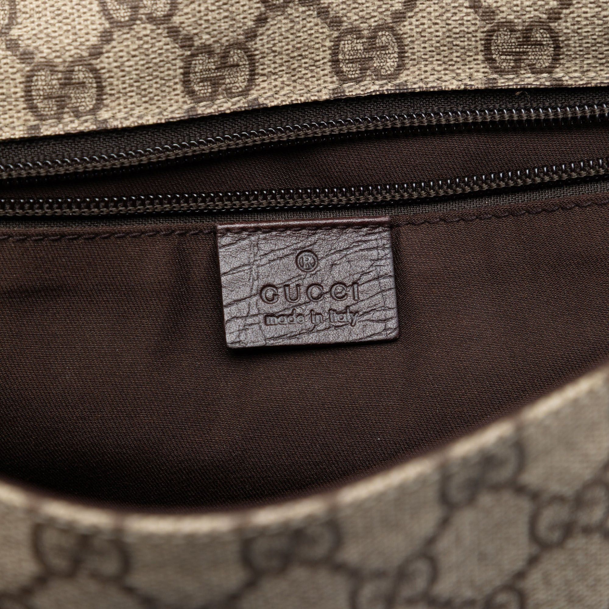 Gucci Medium GG Supreme Web Flap Messenger Bag Size ONE SIZE - 5 Thumbnail