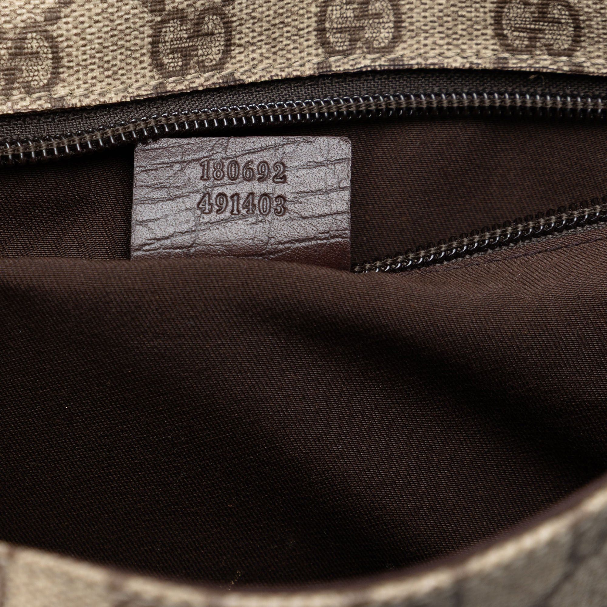 Gucci Medium GG Supreme Web Flap Messenger Bag Size ONE SIZE - 6 Thumbnail