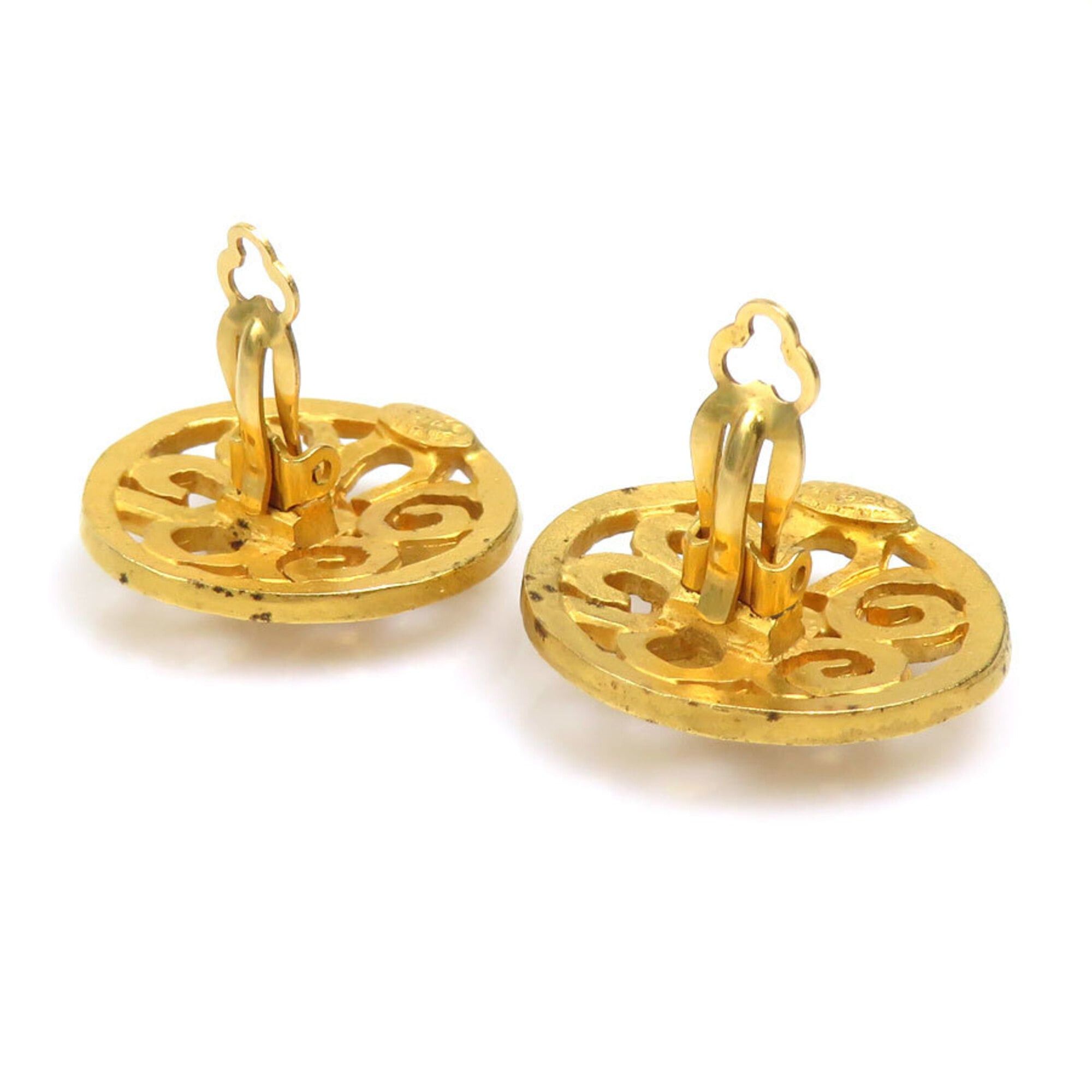 Chanel Chanel Earrings Vintage Metal Gold Women's 56693g Size ONE SIZE - 4 Thumbnail