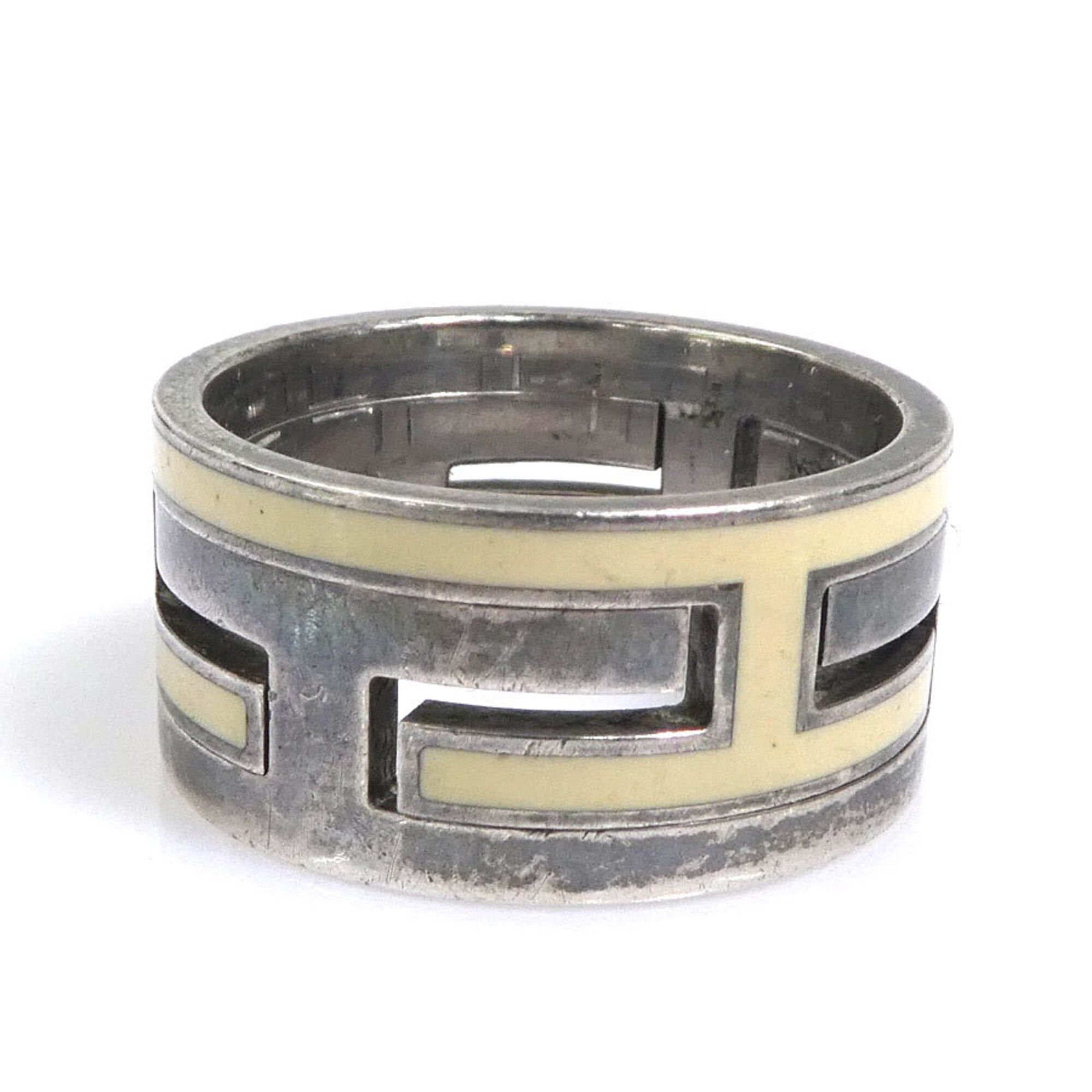Hermes Hermes Ring Move H Sterling Silver 925 Cream Men's Women's 1 56702i Size ONE SIZE - 4 Thumbnail