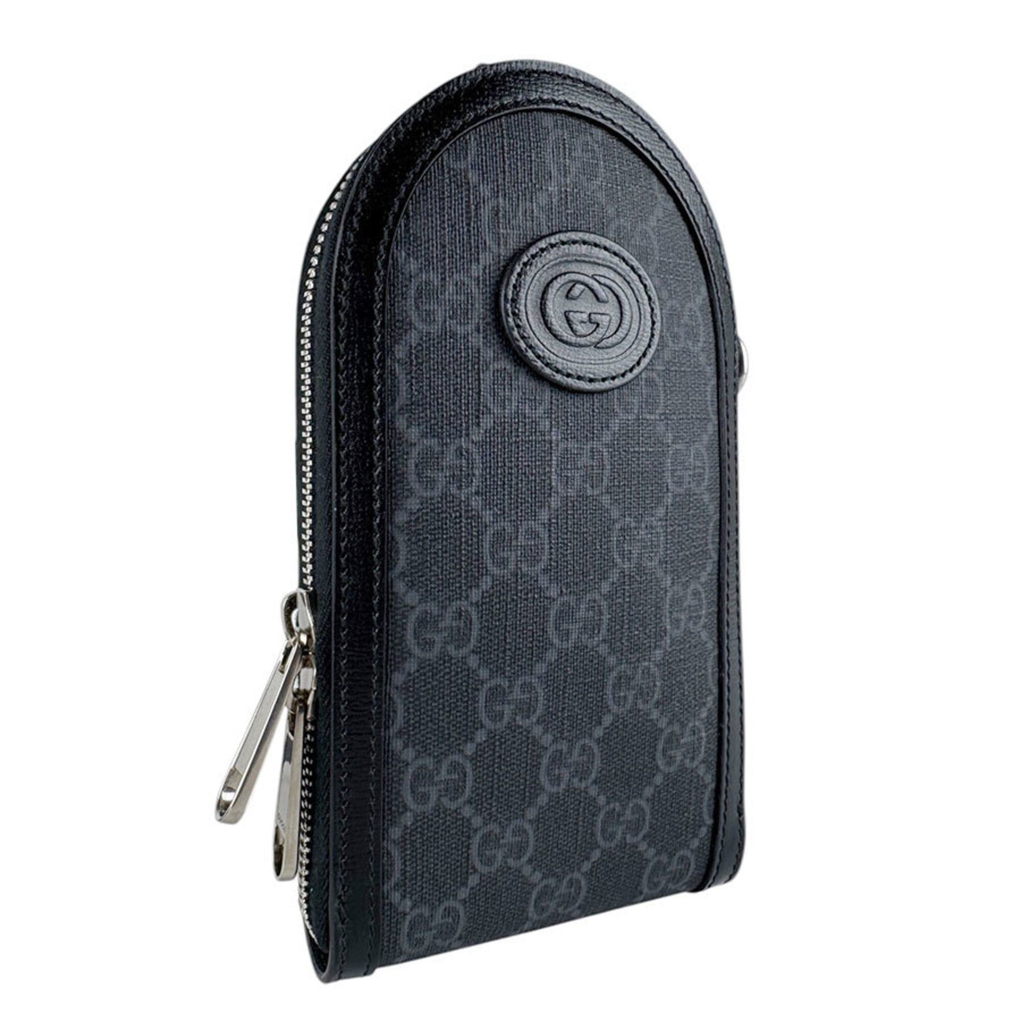Gucci Gucci Shoulder Bag Phone Holder Pouch GG Supreme Canvas Black Men's Women's 724352 z9399 Size ONE SIZE - 9 Thumbnail