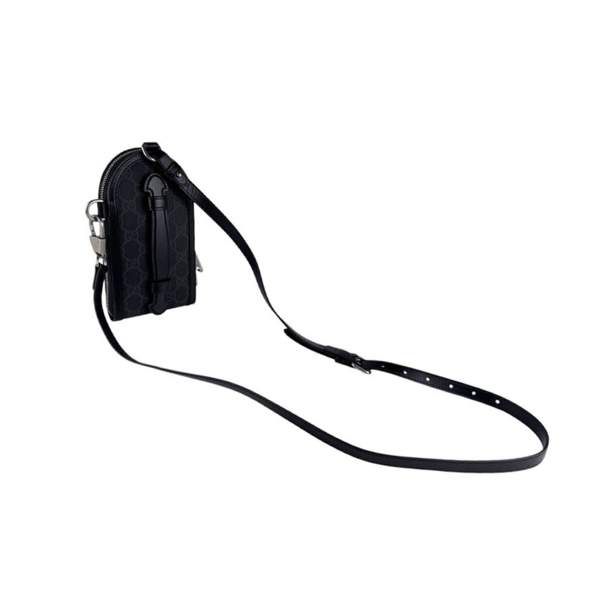 Gucci Gucci Shoulder Bag Phone Holder Pouch GG Supreme Canvas Black Men's Women's 724352 z9399 Size ONE SIZE - 11 Thumbnail