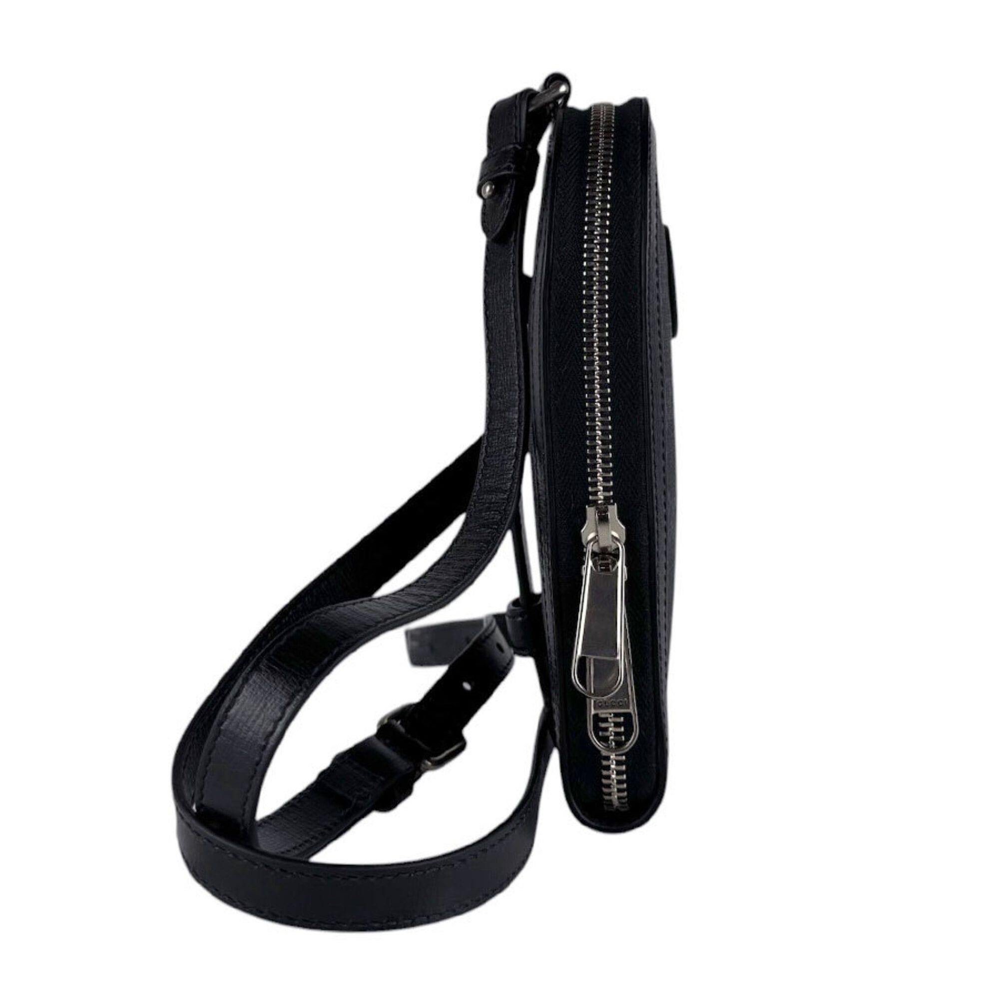 Gucci Gucci Shoulder Bag Phone Holder Pouch GG Supreme Canvas Black Men's Women's 724352 z9399 Size ONE SIZE - 2 Thumbnail