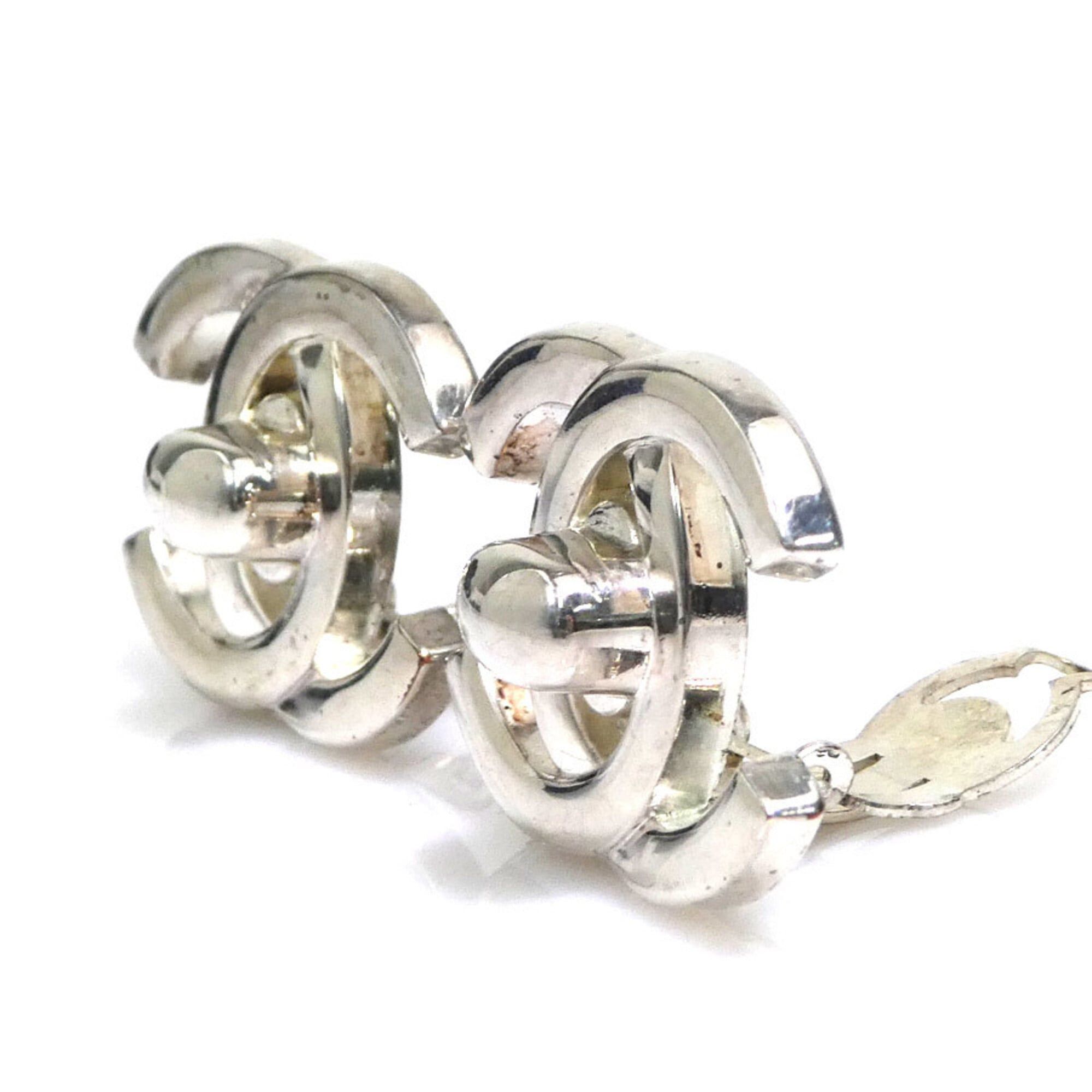 Chanel Chanel Earrings Turnlock Metal Silver Women's 56705g Size ONE SIZE - 3 Thumbnail
