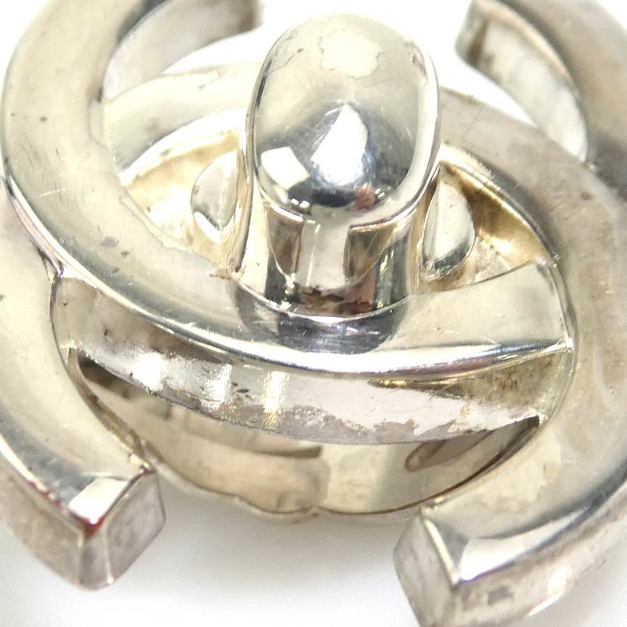 Chanel Chanel Earrings Turnlock Metal Silver Women's 56705g Size ONE SIZE - 9 Thumbnail