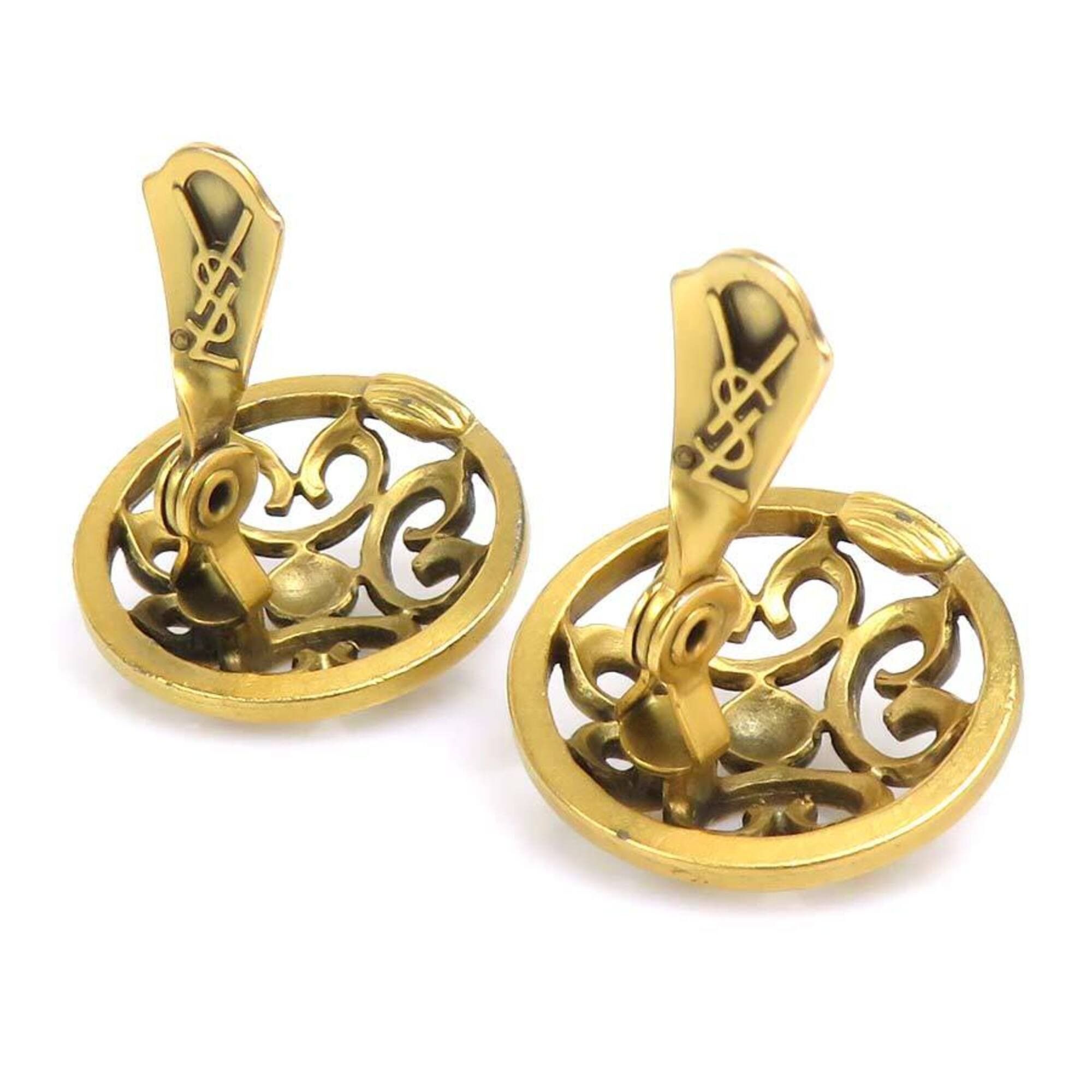 Yves Saint Laurent Yves Saint Laurent earrings, metal, gold, women's, h32140a Size ONE SIZE - 4 Thumbnail