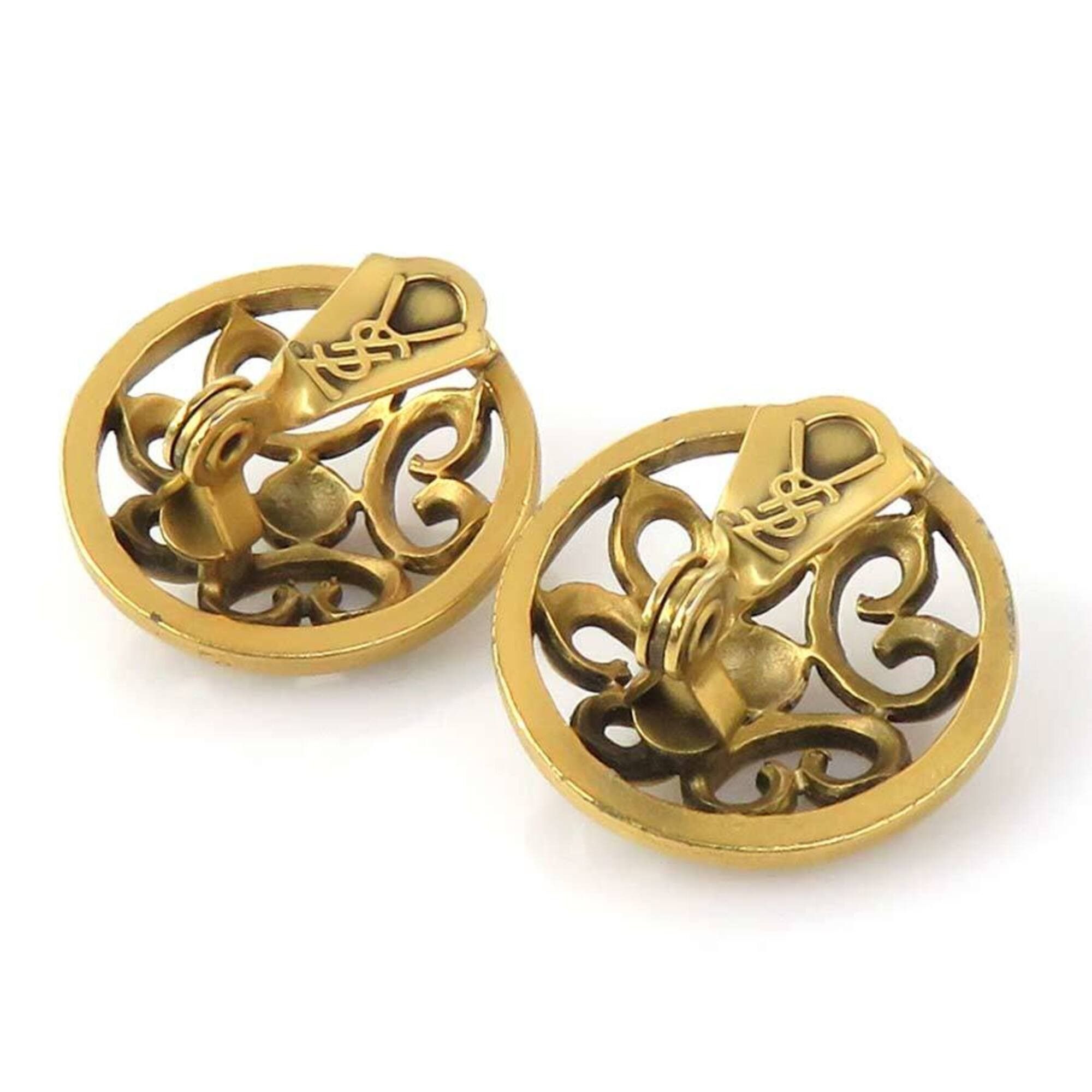 Yves Saint Laurent Yves Saint Laurent earrings, metal, gold, women's, h32140a Size ONE SIZE - 6 Thumbnail