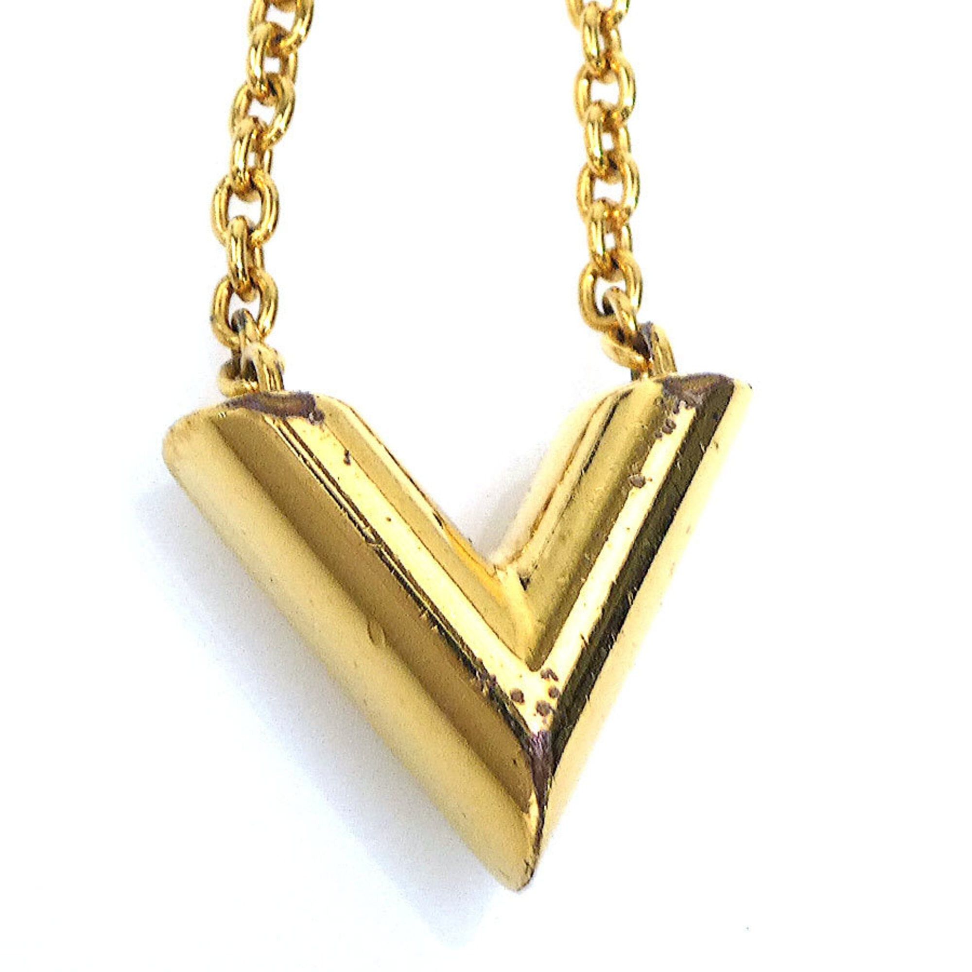 Louis Vuitton Louis Vuitton Essential V Metal Necklace, Gold, Women's, M61083 56704i Size ONE SIZE - 4 Thumbnail