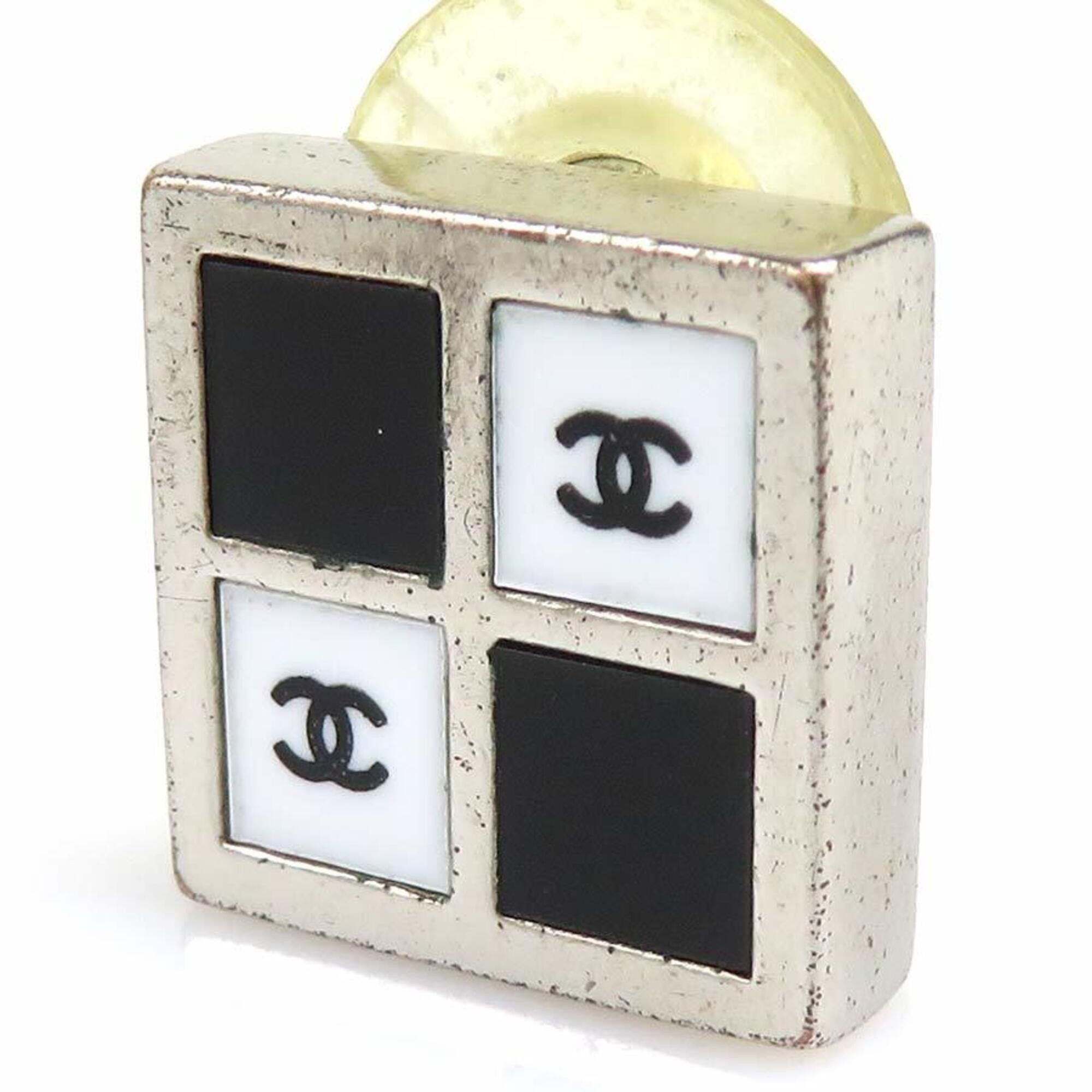 Chanel Chanel earrings, metal, black, white, silver, women's, 56695i Size ONE SIZE - 8 Thumbnail