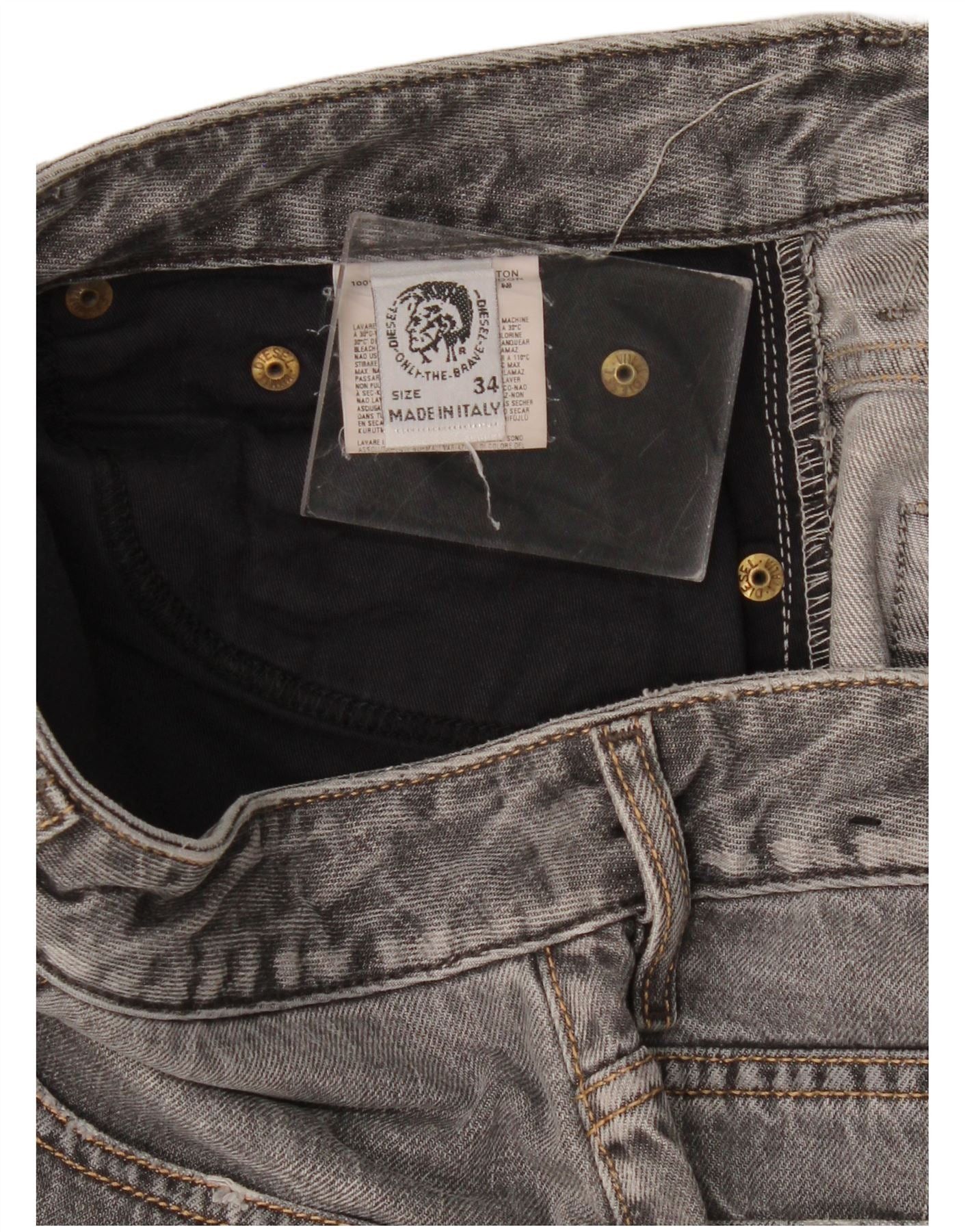 Diesel Womens Straight Jeans W34 L31 Grey Cotton Size 25" / US 0 / IT 36 - 3 Thumbnail