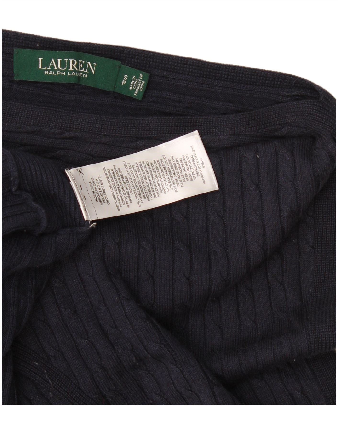 Ralph Lauren Womens Boat Neck Jumper Sweater UK 10 Small Navy Blue Size M / US 6-8 / IT 42-44 - 3 Thumbnail